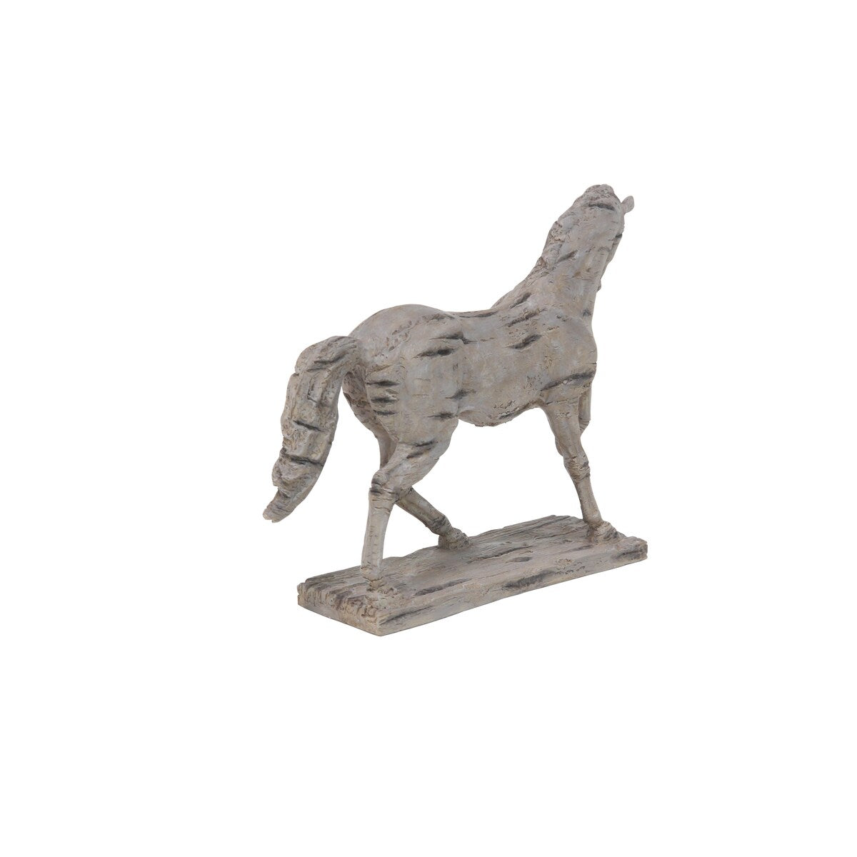 Polystone Horse Prancing Decorative Sculpture - Beige - Roche River Decor