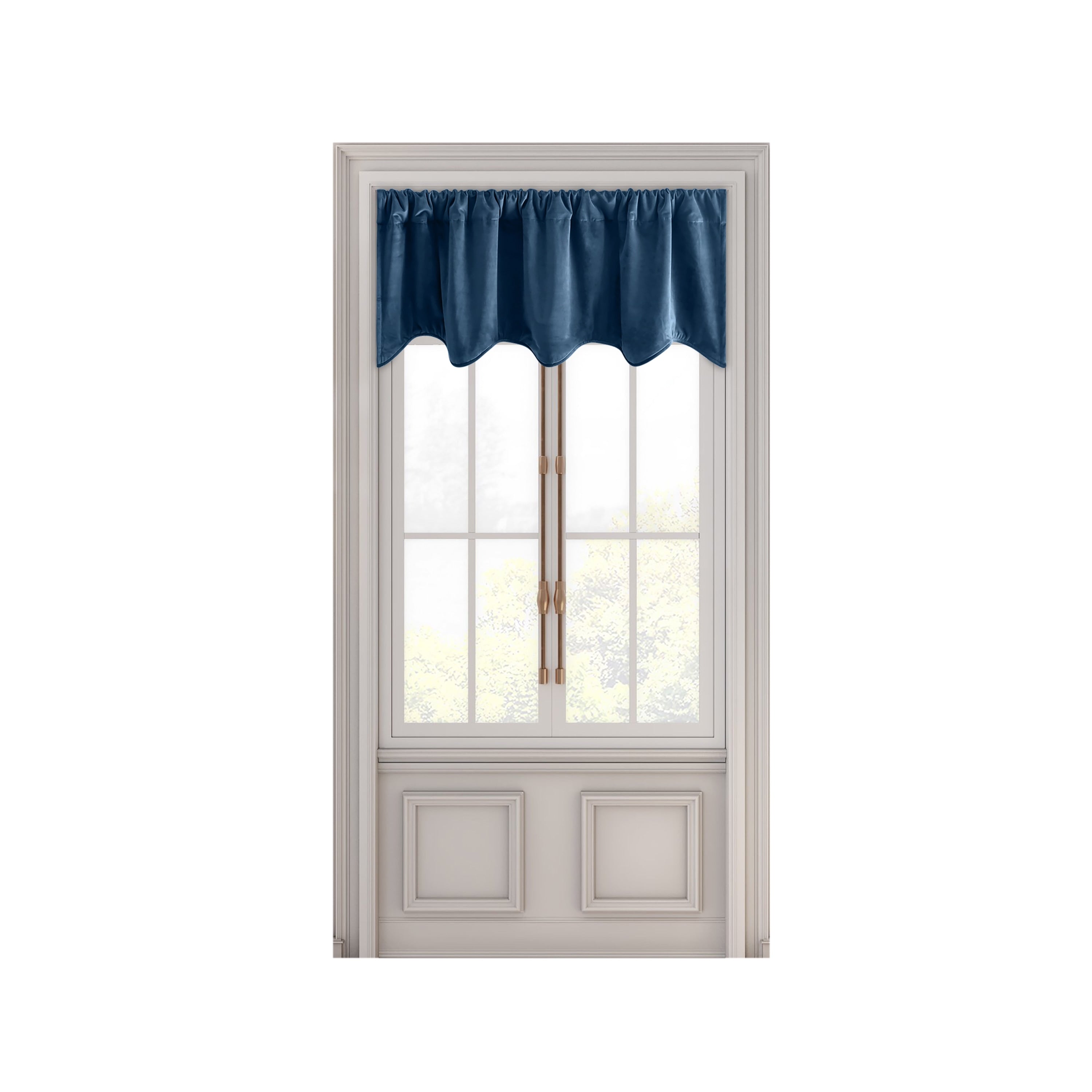 Premium Velvet Lined Scalloped Curtain Valance