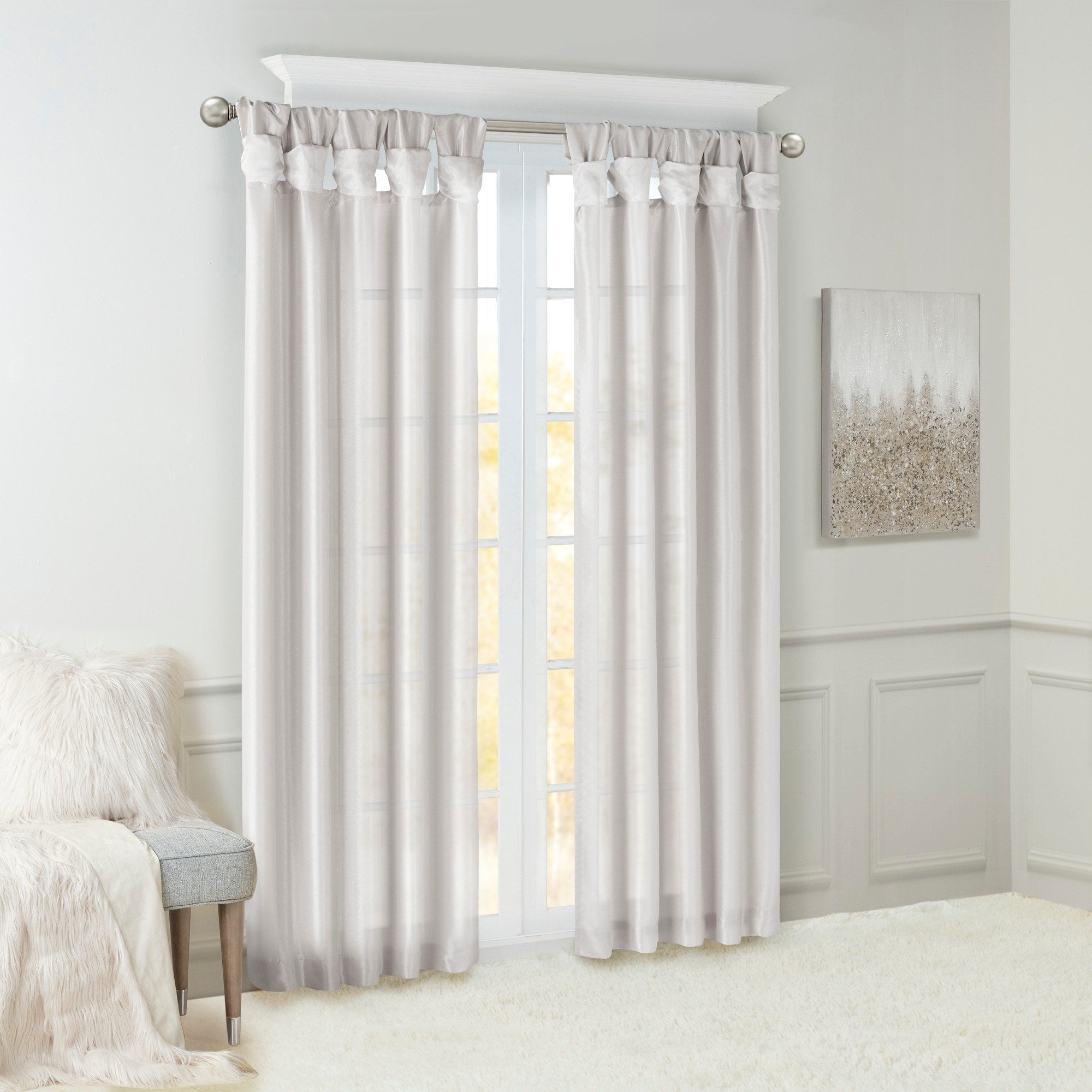 Madison Park Natalie Twisted Tab Lined Single Curtain Panel