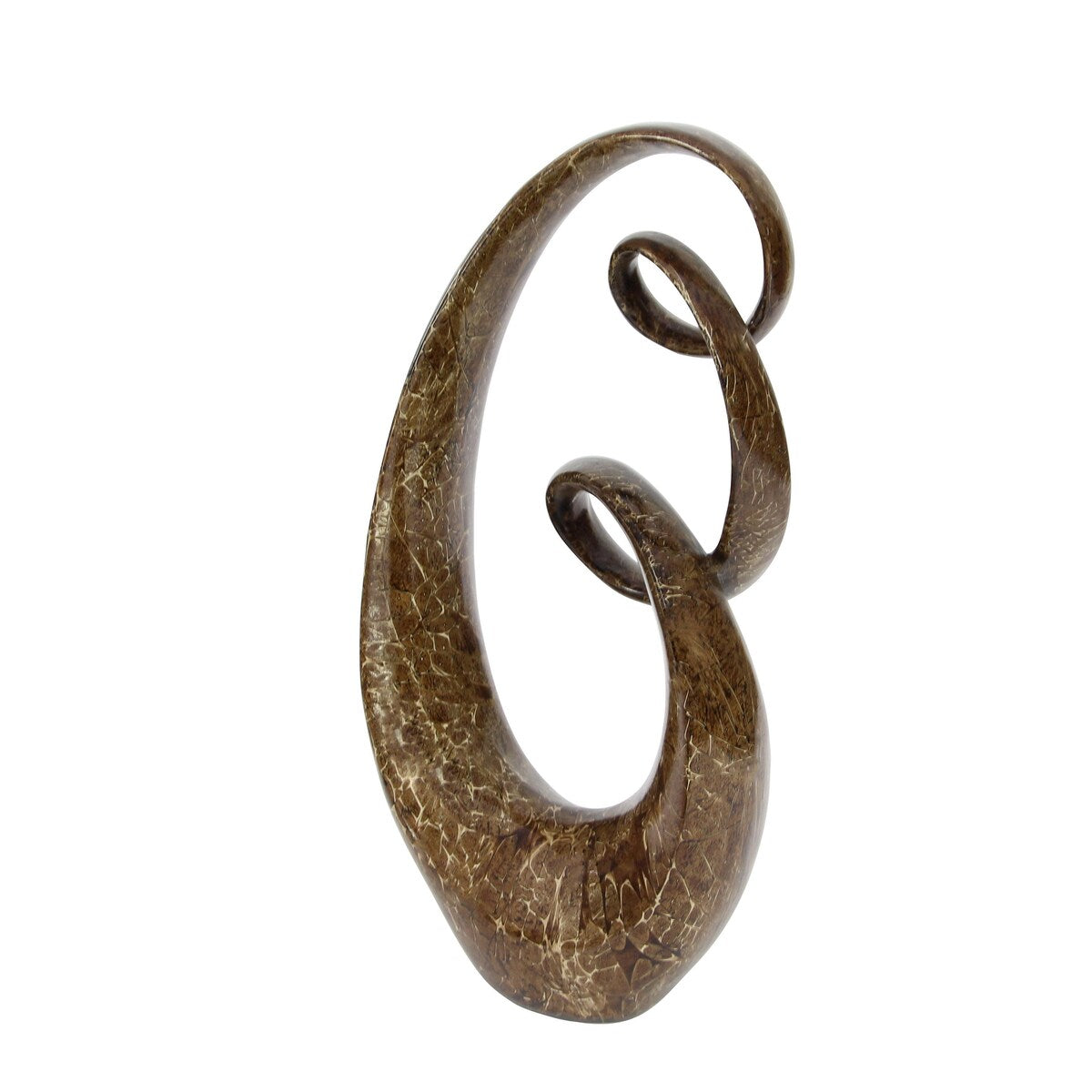 Polystone Abstract Swirl Decorative Sculpture - Brown - Roche River Decor