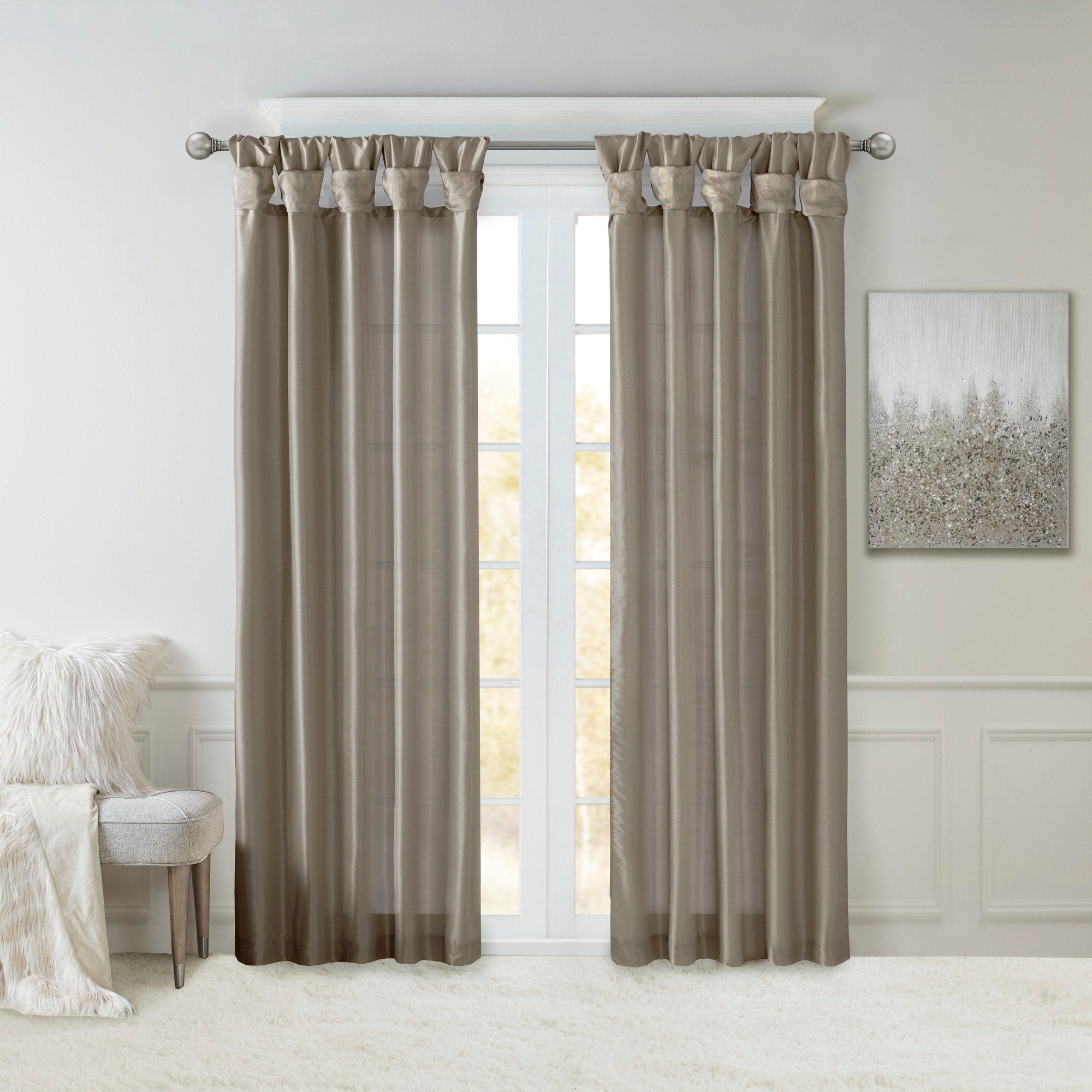 Madison Park Natalie Twisted Tab Lined Single Curtain Panel