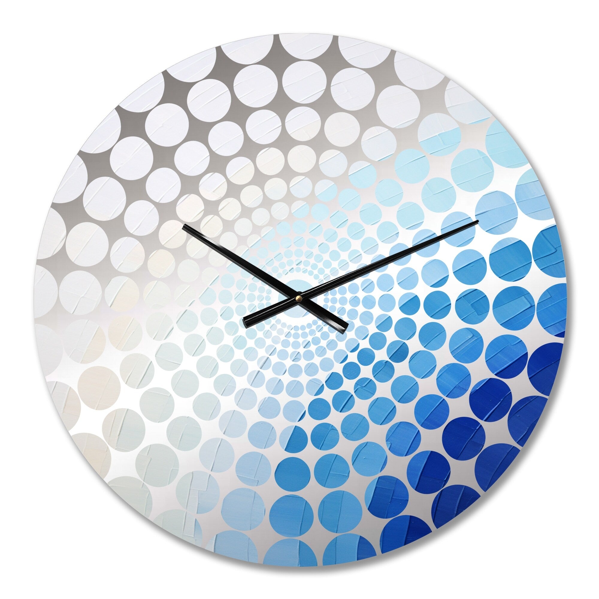 Designart Blue And White Arc Of Simplicity Blue Rainbow Clocks Traditional Wall Clocks For Hallway Décor