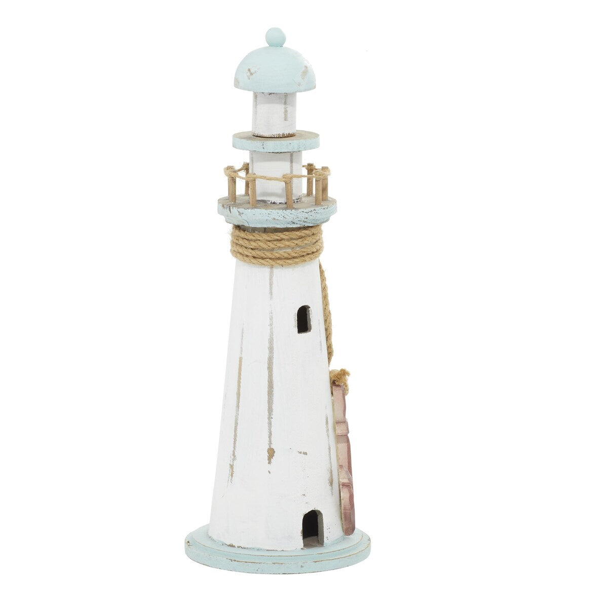 Wood Light House Decorative Sculpture - White - Roche River Decor