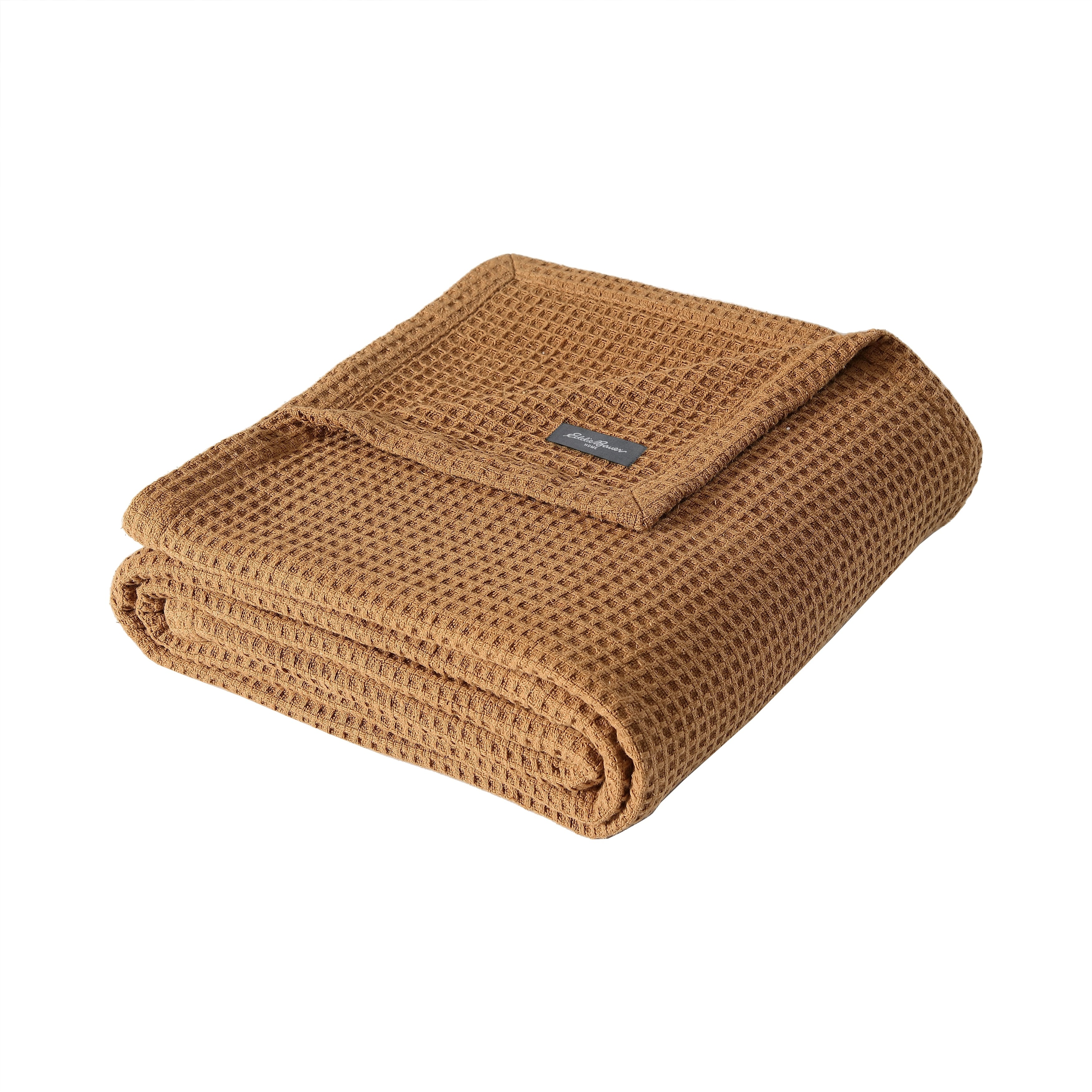 Eddie Bauer Solid Waffle Cotton Reversible Blanket