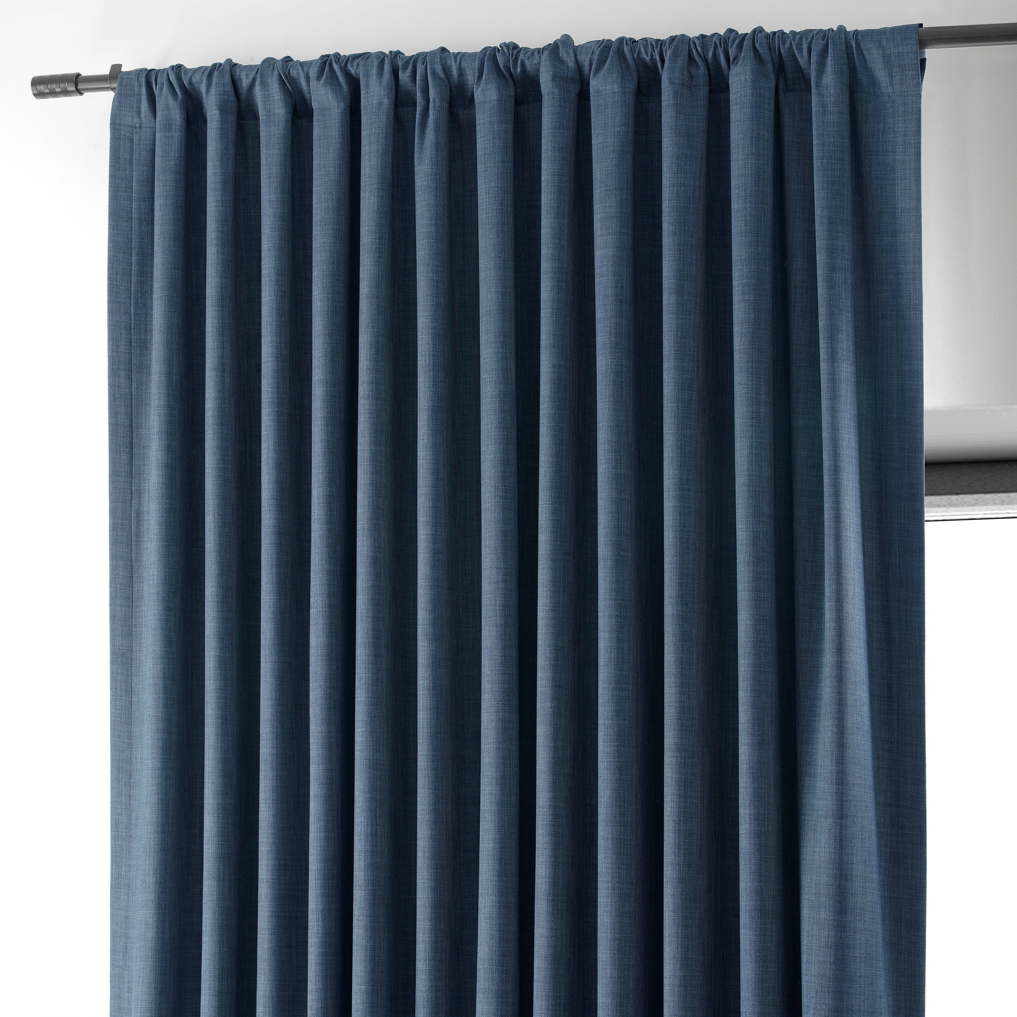 Exclusive Fabrics Extra Wide Performance Linen Blackout Curtains (1 Panel) Thermal Insulated Window Curtains