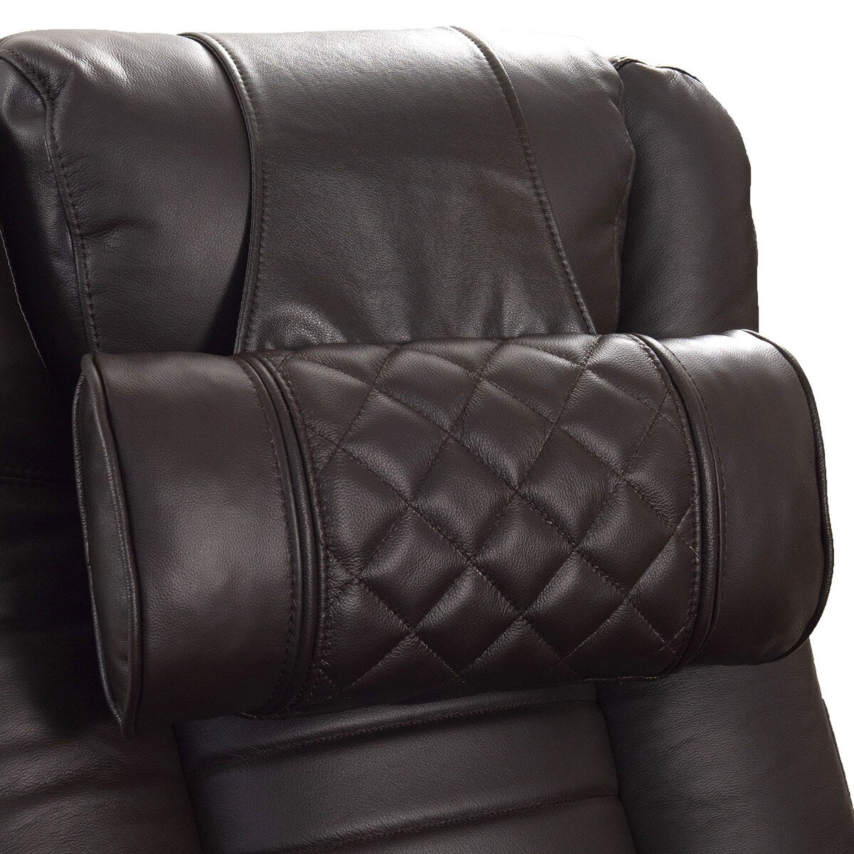 Octane Seating Recliner Pillow - Diamond Stitch - Brown Leather