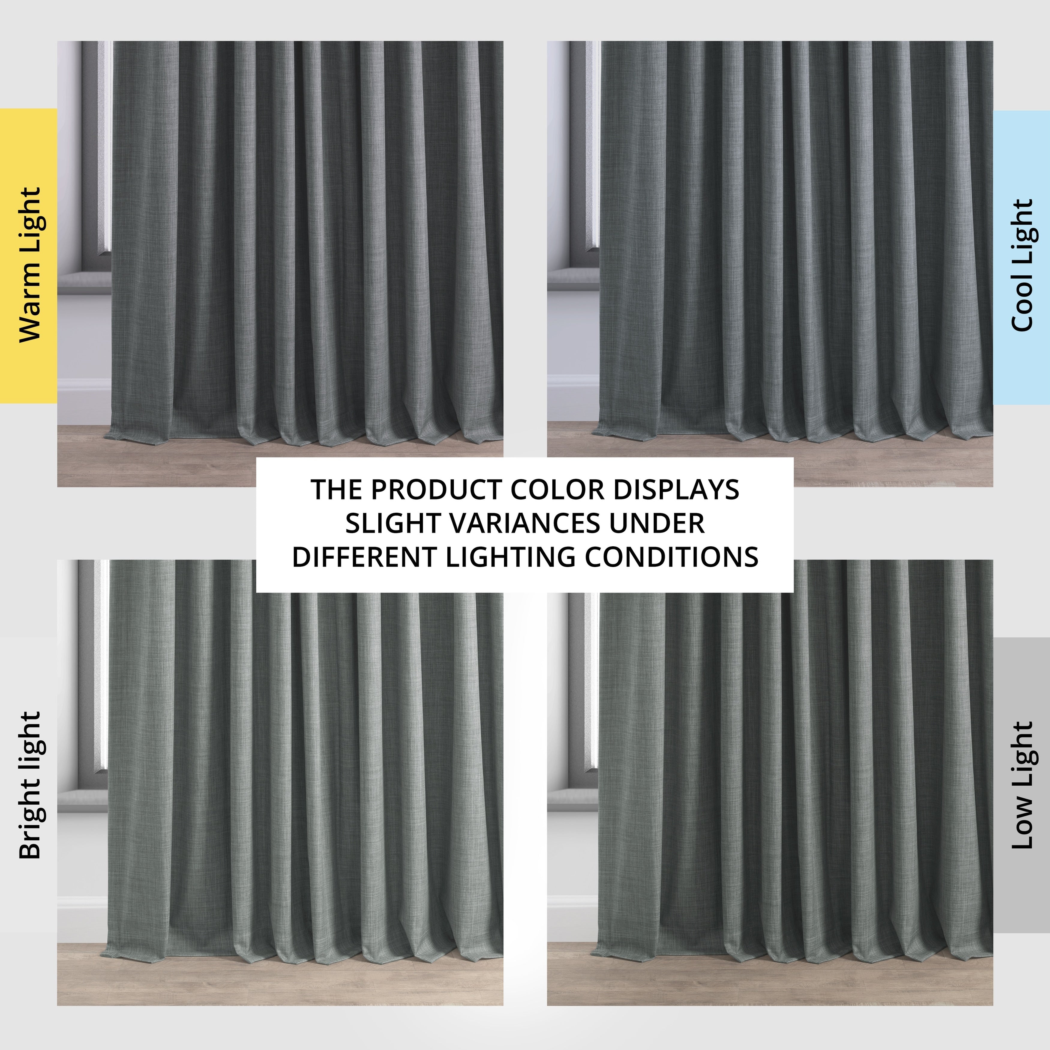 Exclusive Fabrics Extra Wide Performance Linen Blackout Curtains (1 Panel) Thermal Insulated Window Curtains