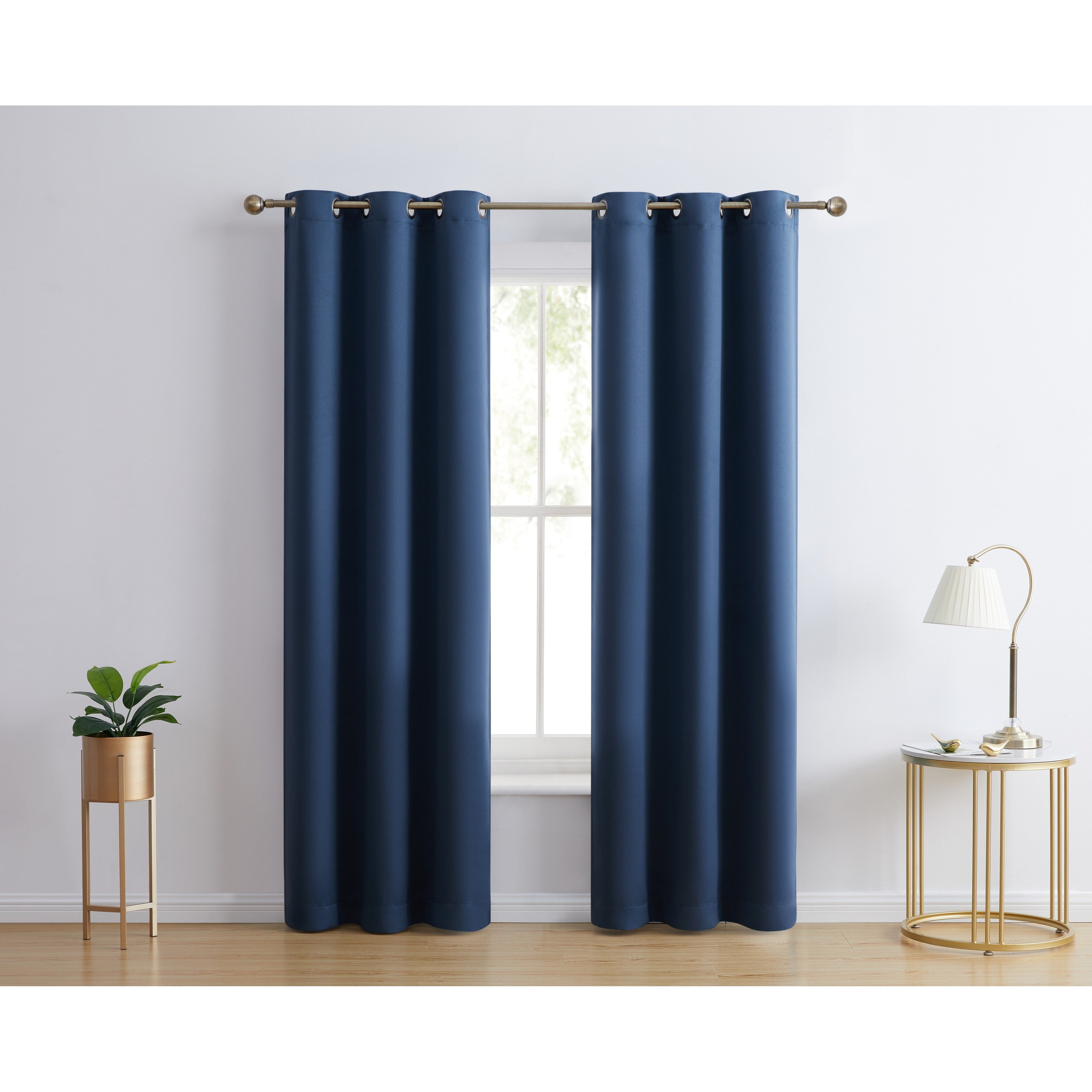 HLC.me Laurance 100% Blackout Curtains - Thermal Insulation Energy Efficient Grommet Window Curtains, Set of 2