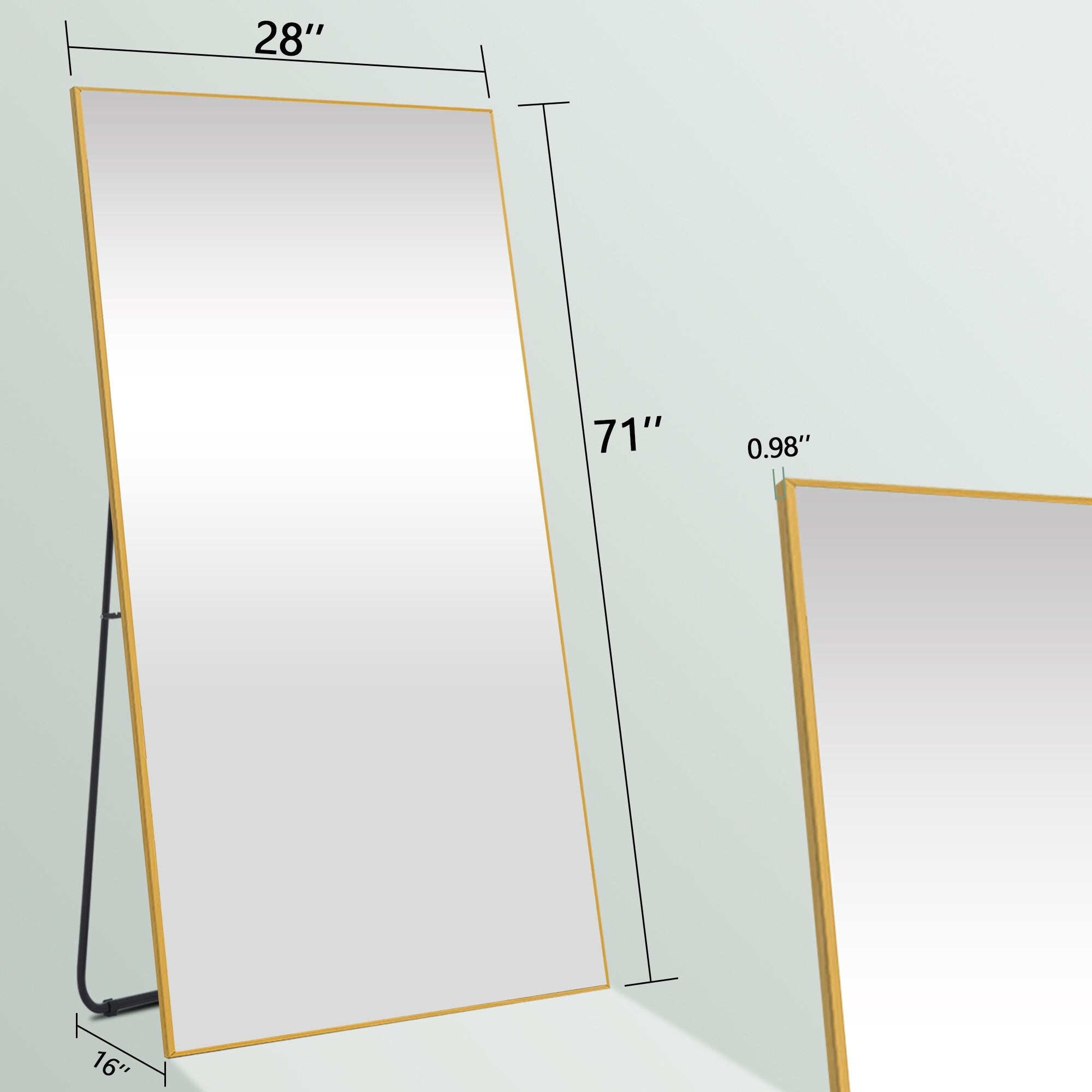 Rectangle Full Length Mirror,Floor Mirror with Stand,Hanging/Leaning