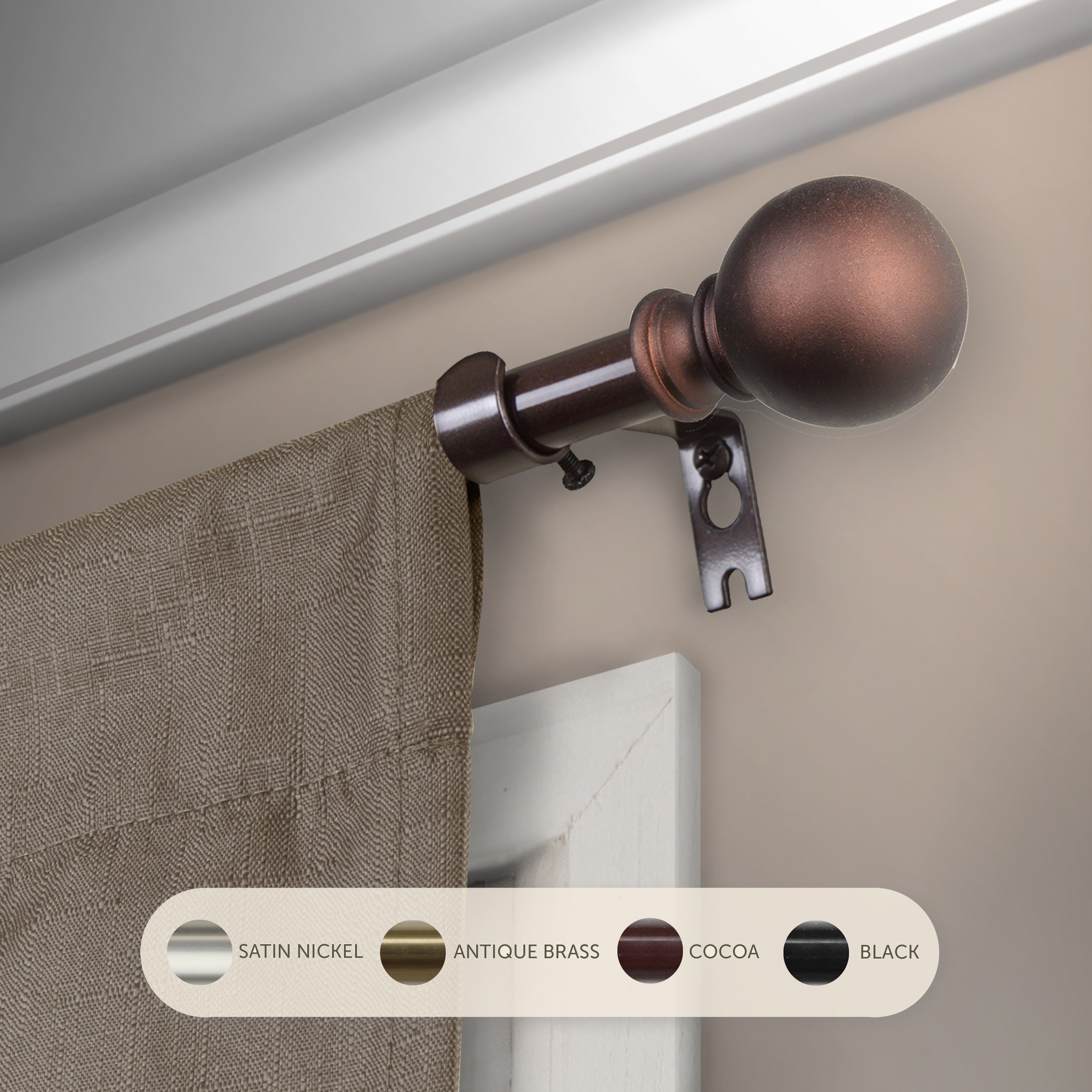 InStyleDesign Modern Orb Adjustable Curtain Rod