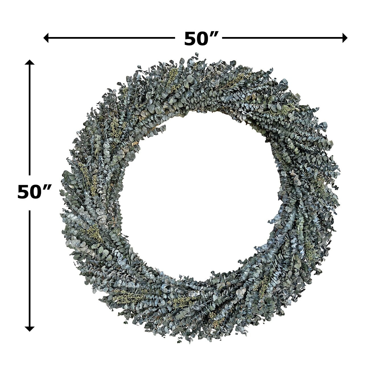 Preserved Decorative Real Dried Eucalyptus Wreath - Green