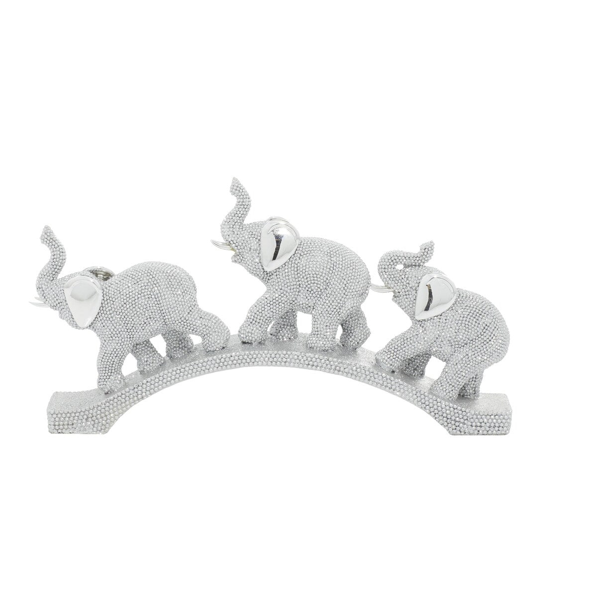 Polystone Elephant Decorative Sculpture - Silver - Roche River Decor