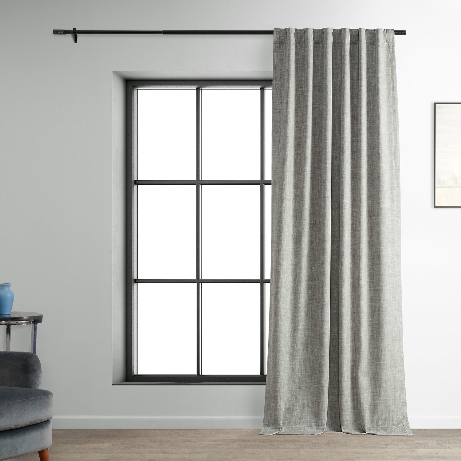 Exclusive Fabrics Performance Linen Luxury Blackout Curtains (1 Panel) - Thermal Insulation, Elegant Blackout Drapery