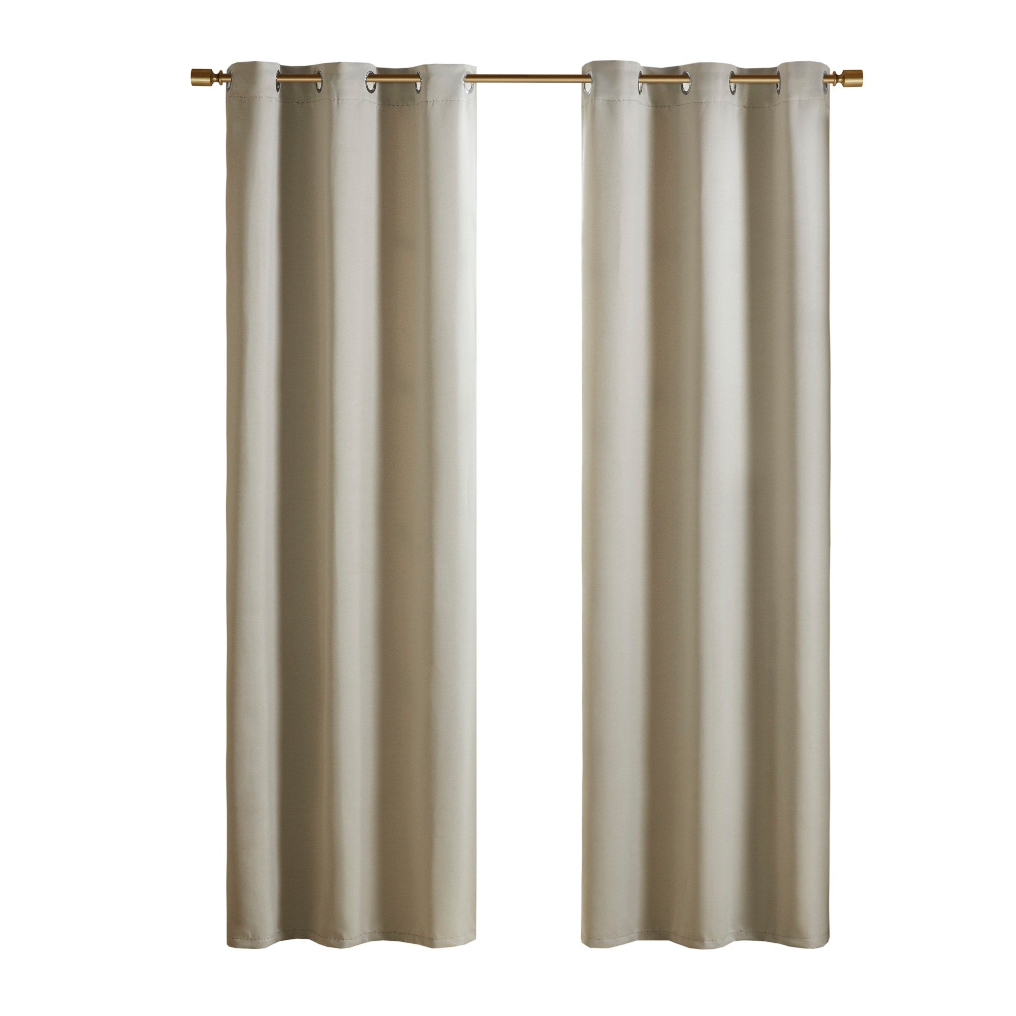 SunSmart Brent Solid Blackout Triple Weave Grommet Top Curtain Panel Pair