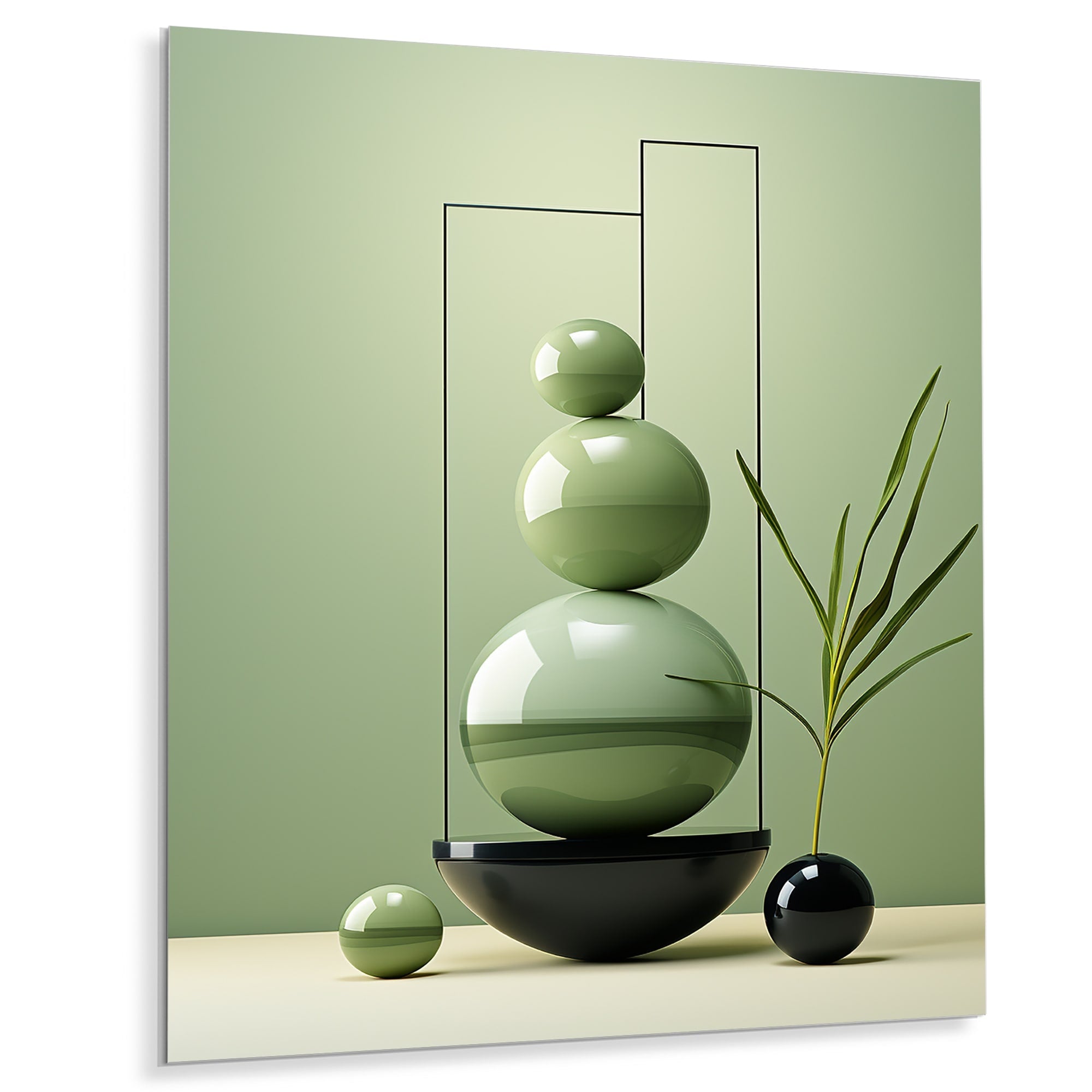 Designart Green Zen Spiritual Stone II Spiritual Stone Metal Art Green Metal Wall Décor Traditional Metal Art Work