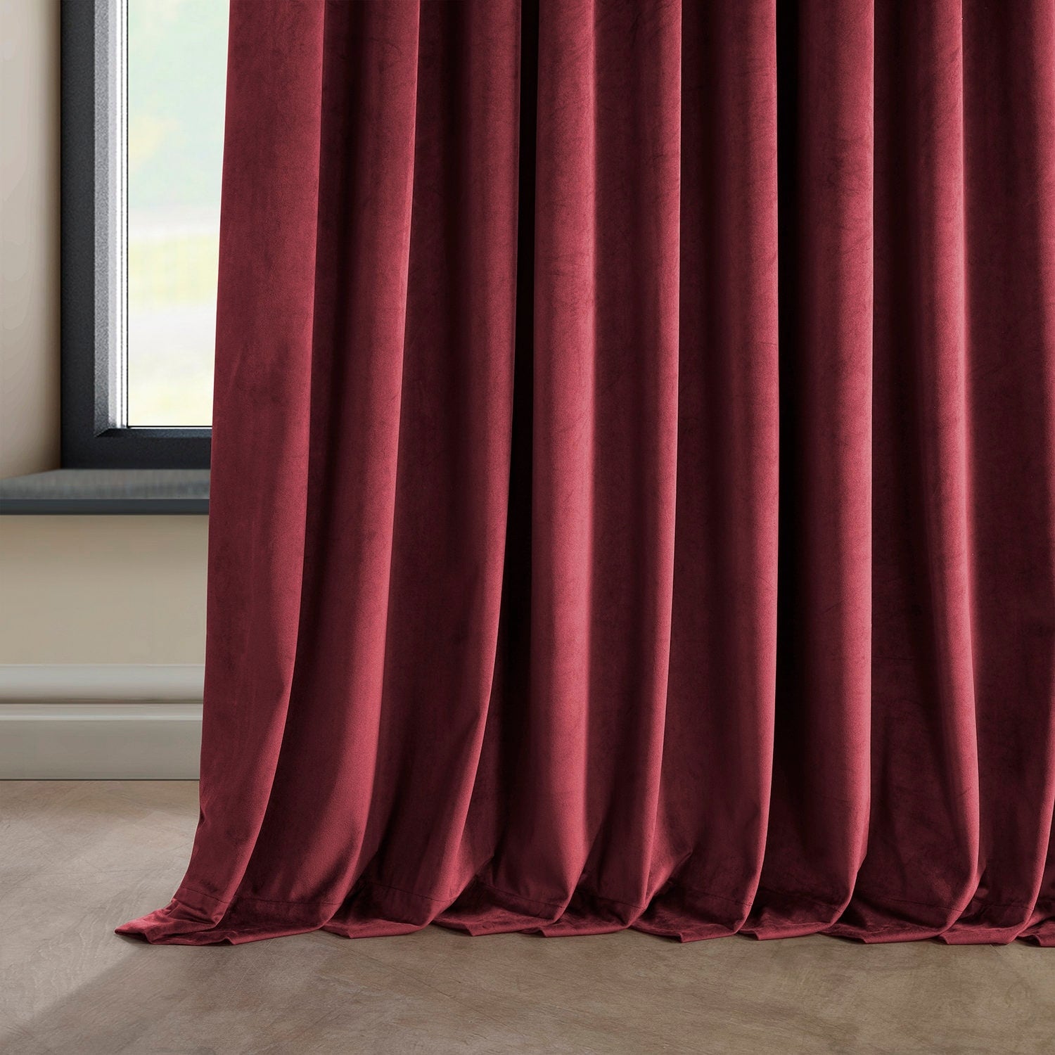 Exclusive Fabrics Heritage Plush Velvet Room Darkening Curtain (1 Panel) - Luxurious Single Drapery for Enhanced Room Darkening