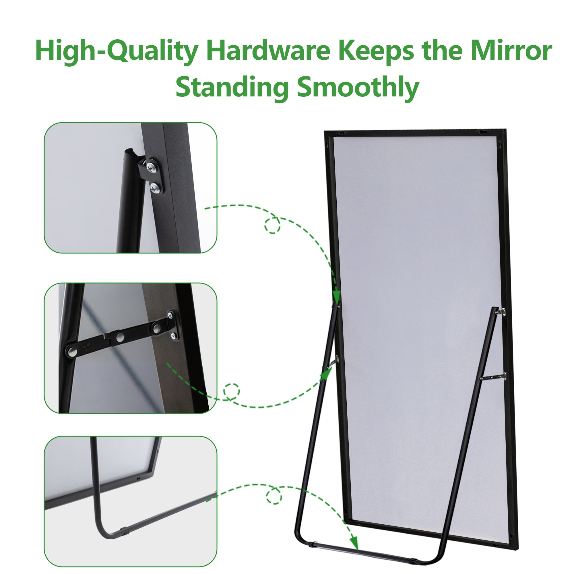 Rectangle Full Length Mirror,Floor Mirror with Stand,Hanging/Leaning