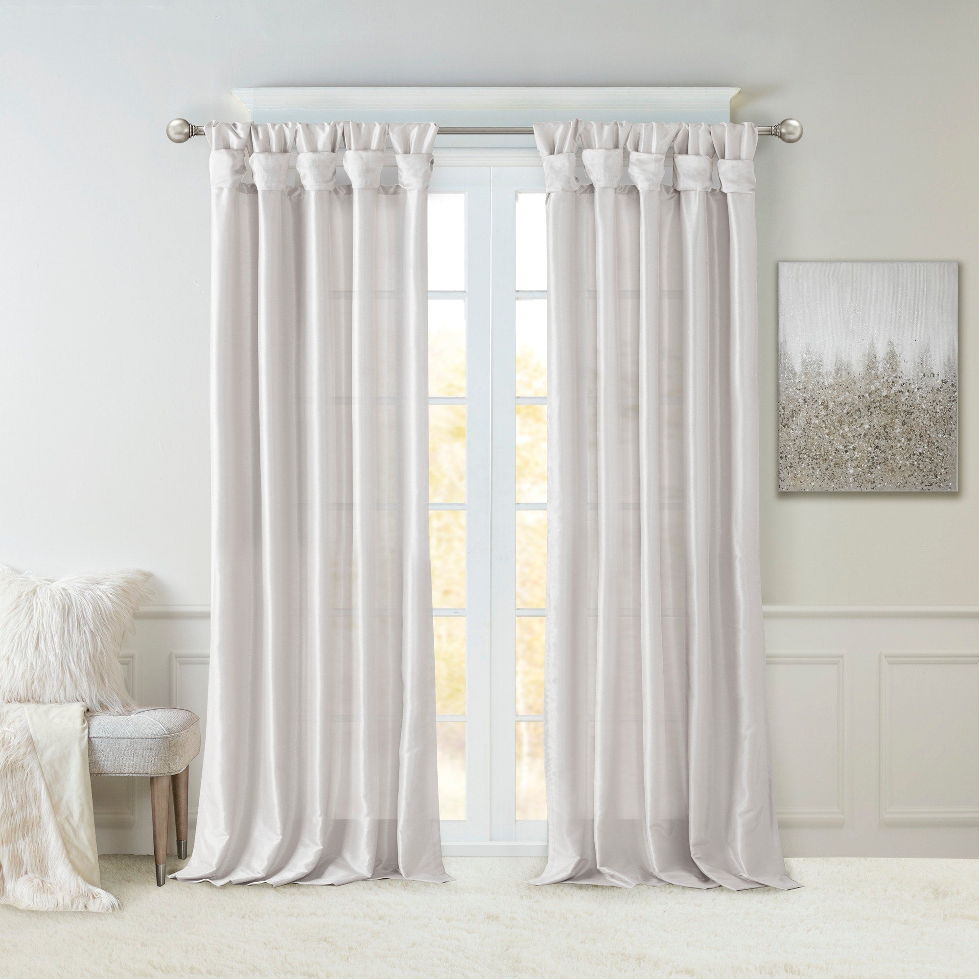 Madison Park Natalie Twisted Tab Lined Single Curtain Panel