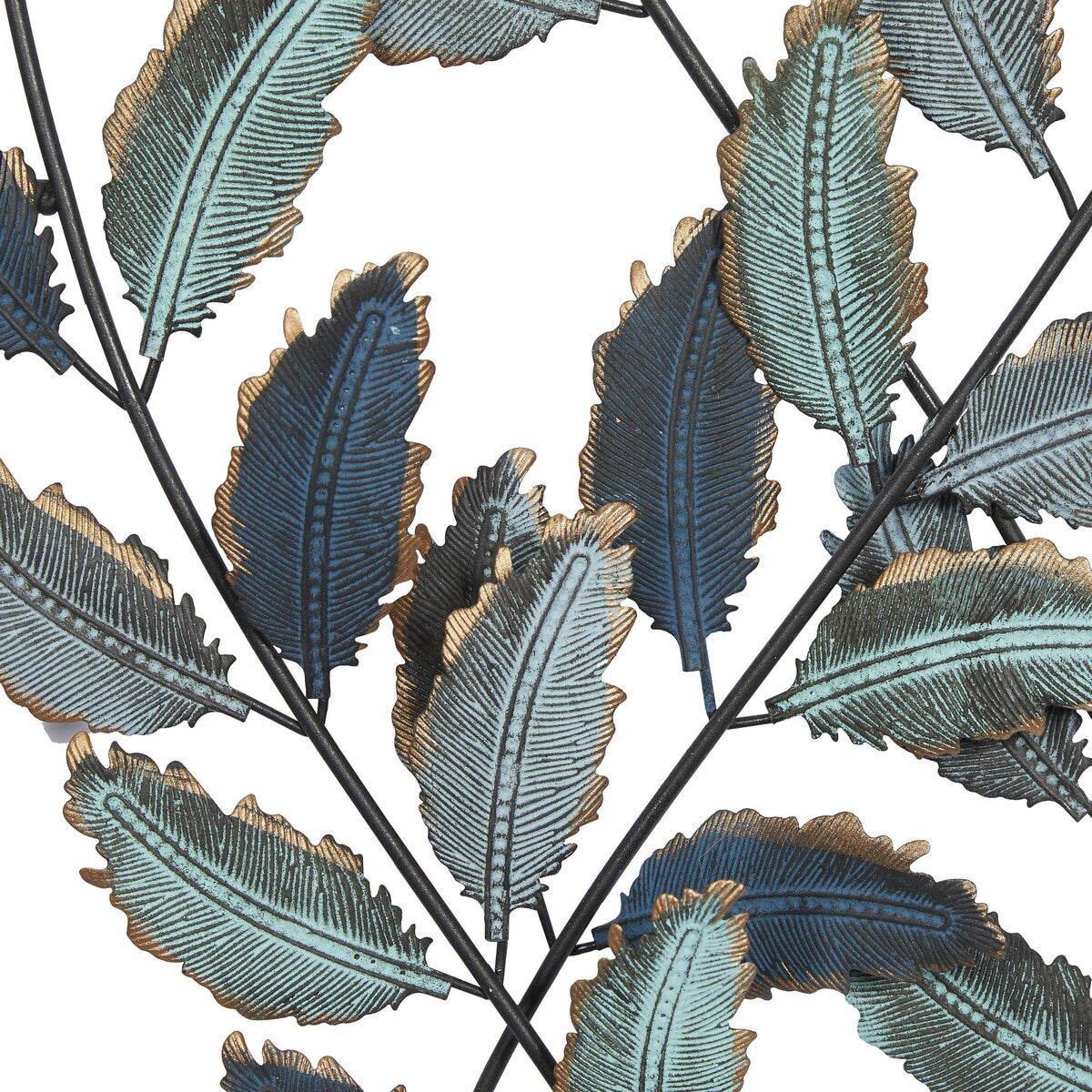 Metal Leaf Home Wall Decor - Set of 2 Black - Roche River Decor