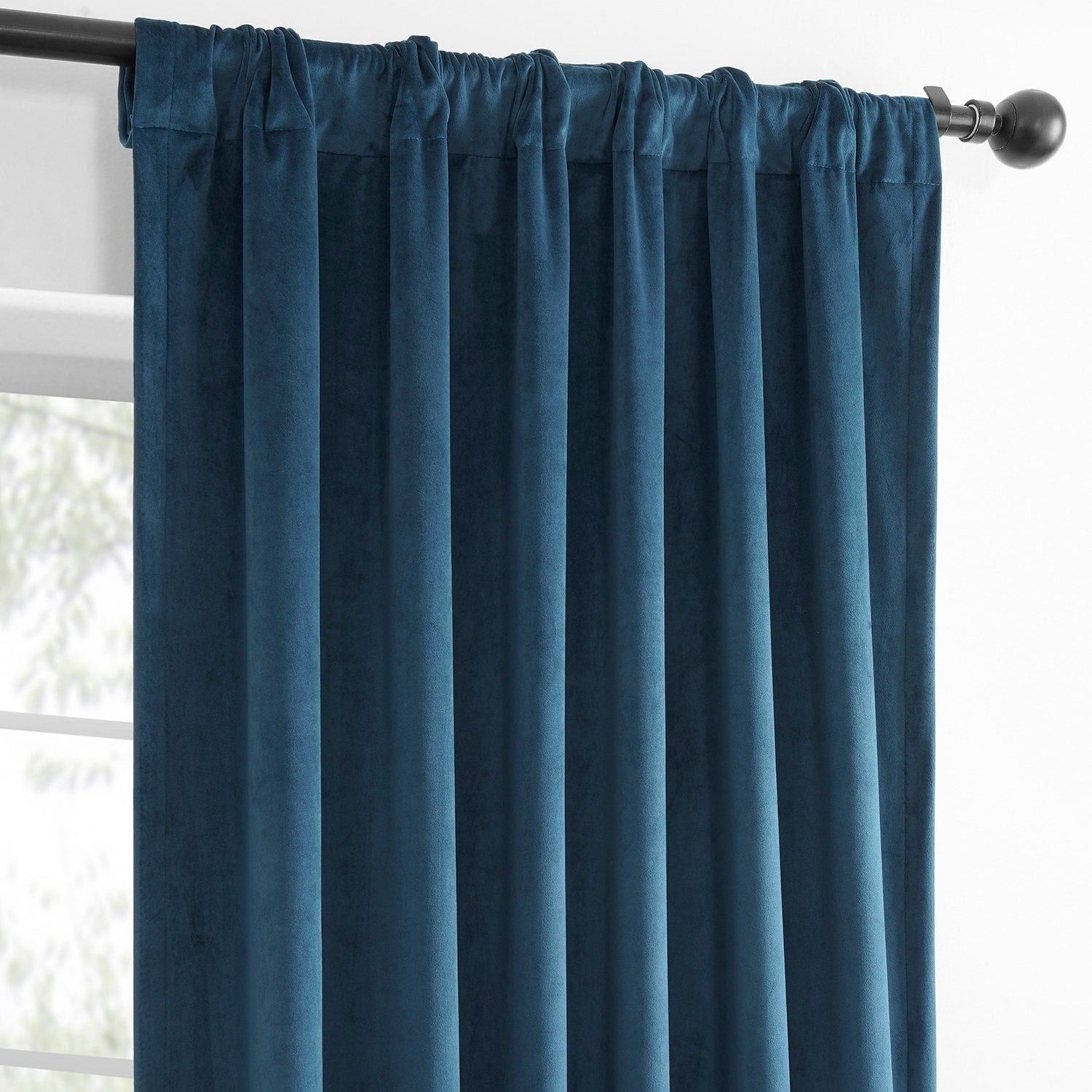 Exclusive Fabrics Simply Velvet Room Darkening Curtains 2 Panels Set - Velvet Window Curtains for Living Room & Bedroom