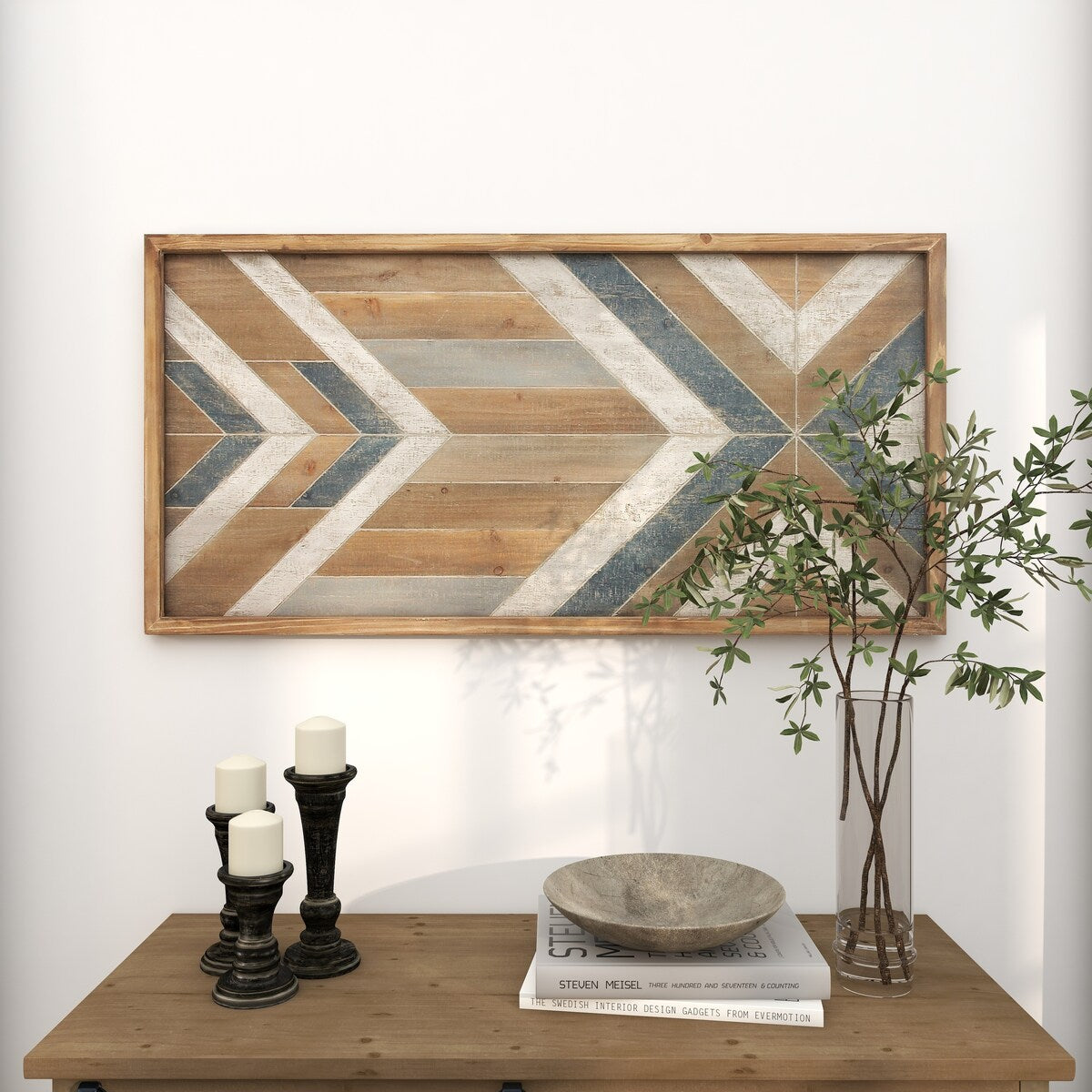 Wooden Geometric Handmade Southwestern Home Wall Decor - Multi Colored - Roche River Decor