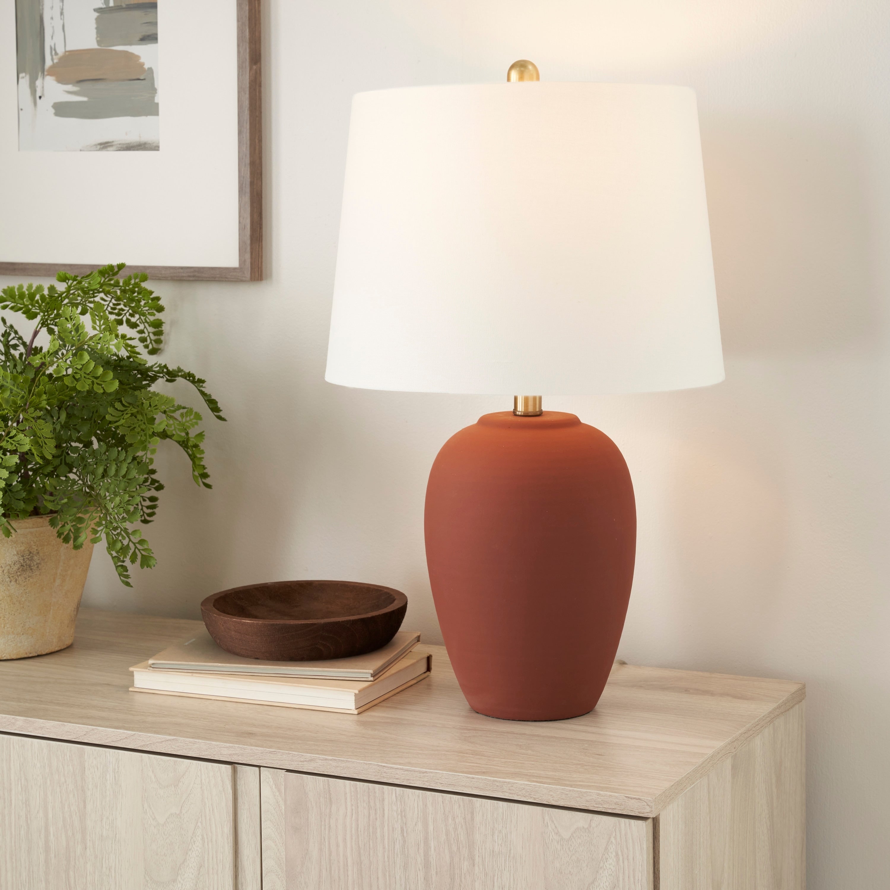 Nourison 23 Unglazed Ceramic Jar Table Lamp