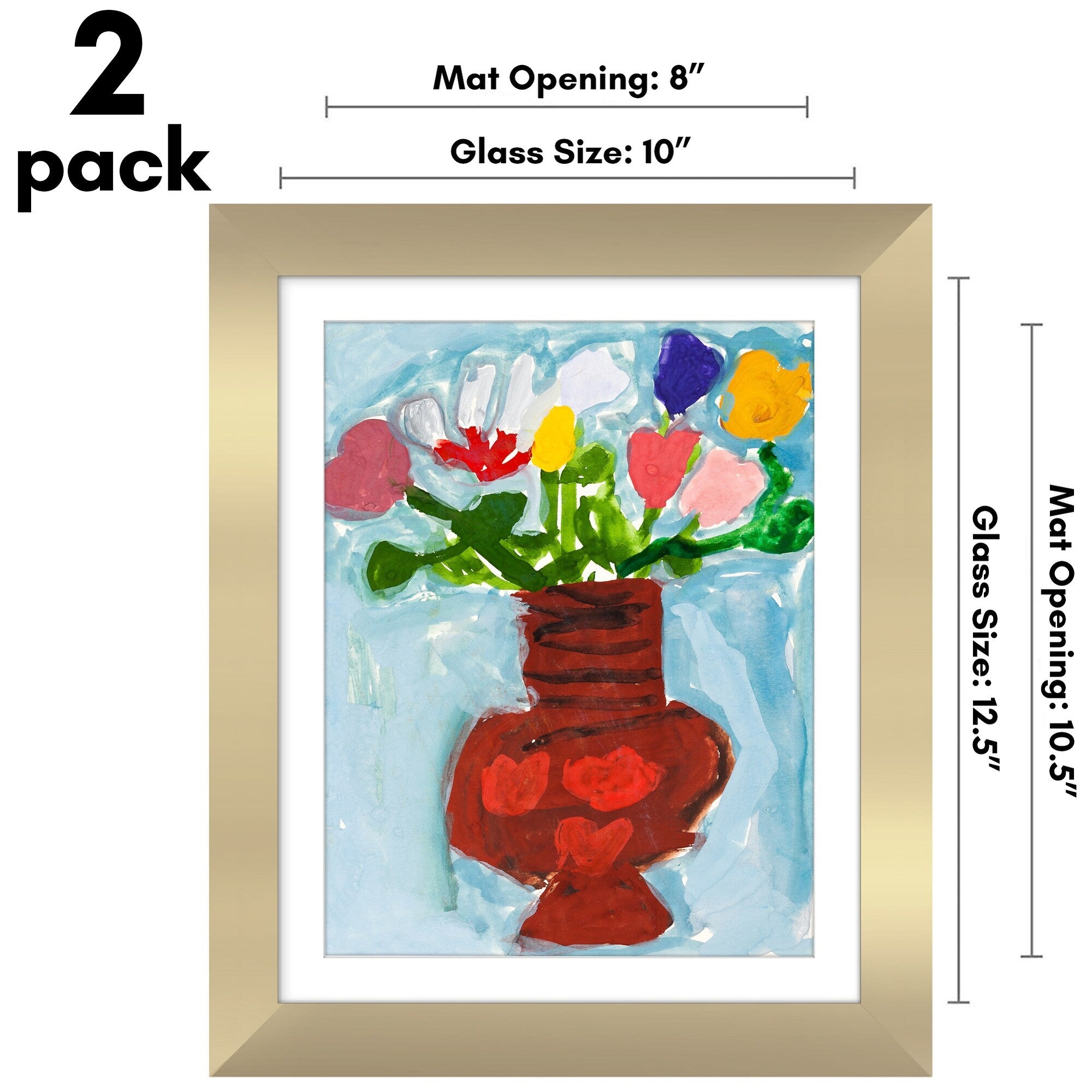 Americanflat 10x12.5 Front-loading Kids Art Frame with Mat