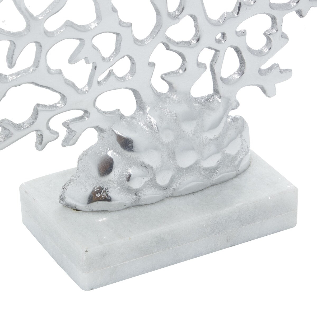 Marble Coral Decorative Sculpture - Silver - Roche River Decor