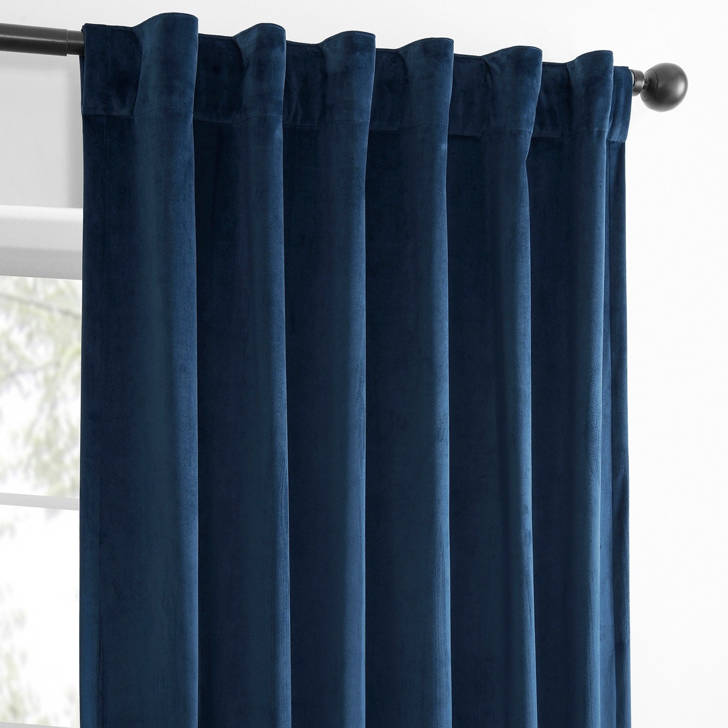 Exclusive Fabrics Simply Velvet Room Darkening Curtains 2 Panels Set - Velvet Window Curtains for Living Room & Bedroom