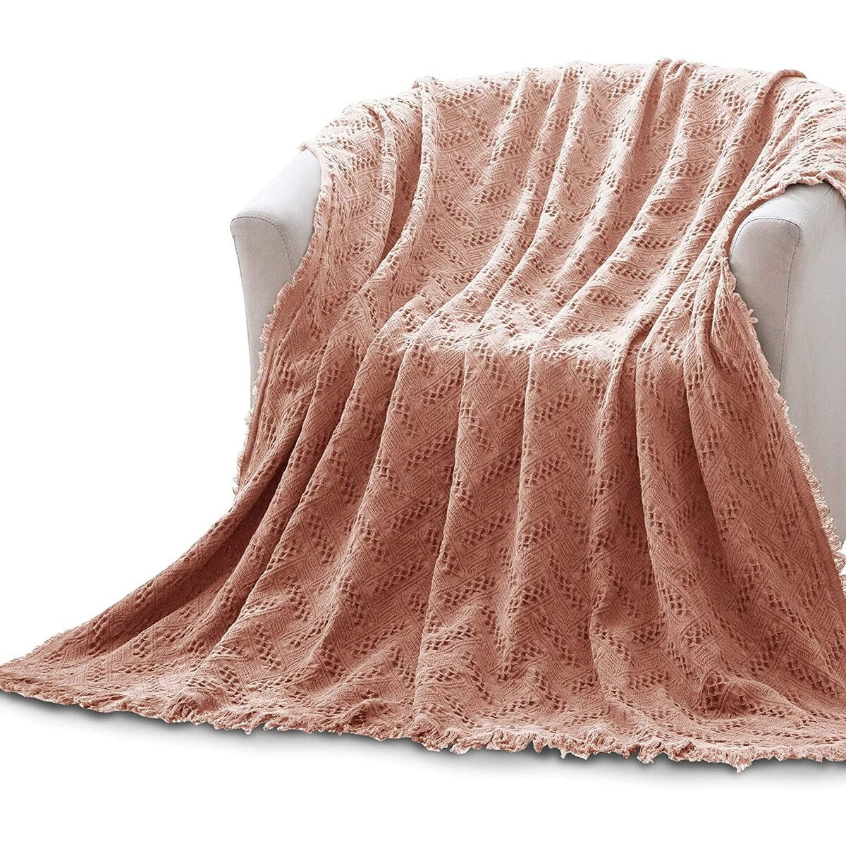 KASENTEX Cotton Ultra Soft Throw Blanket Lightweight Breathable for Couch Sofa Bed All Season