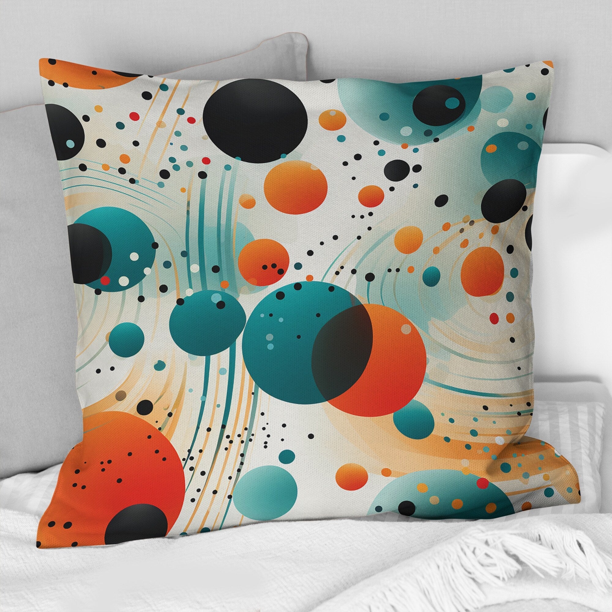 Designart Futurist Polka Nexus IV Polka Dots Printed Throw Pillow