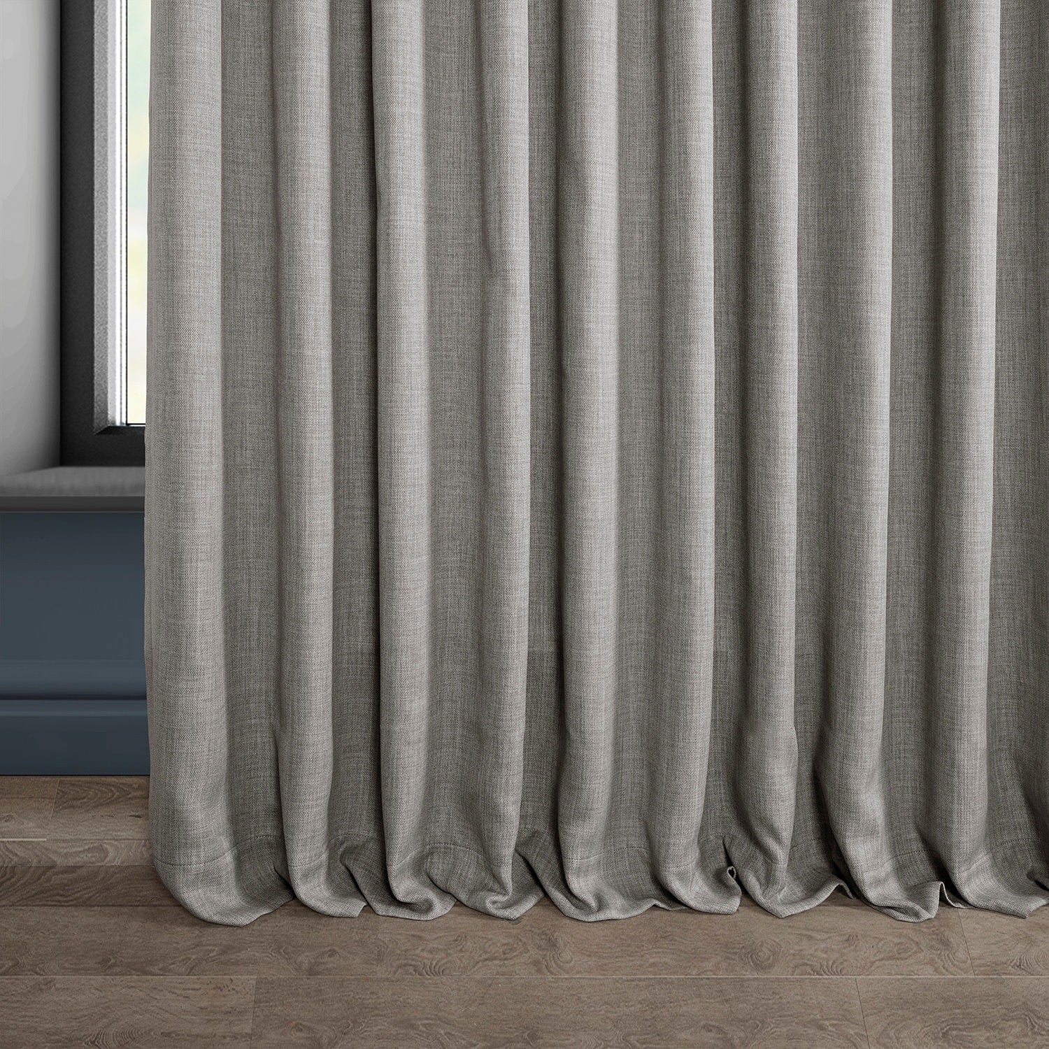 Exclusive Fabrics Faux Linen Extra Wide Room Darkening Curtains (1 Panel)