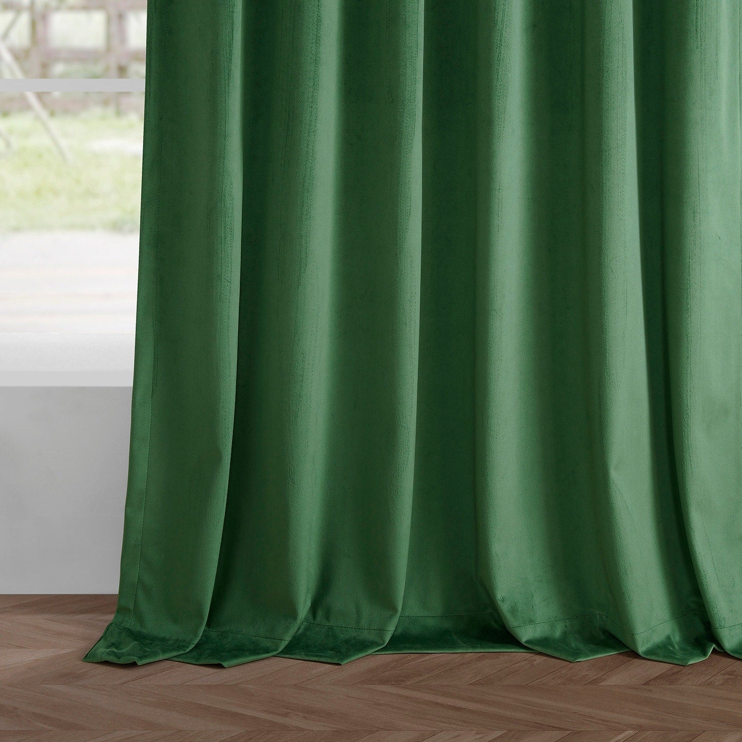 Exclusive Fabrics Simply Velvet Room Darkening Curtains 2 Panels Set - Velvet Window Curtains for Living Room & Bedroom