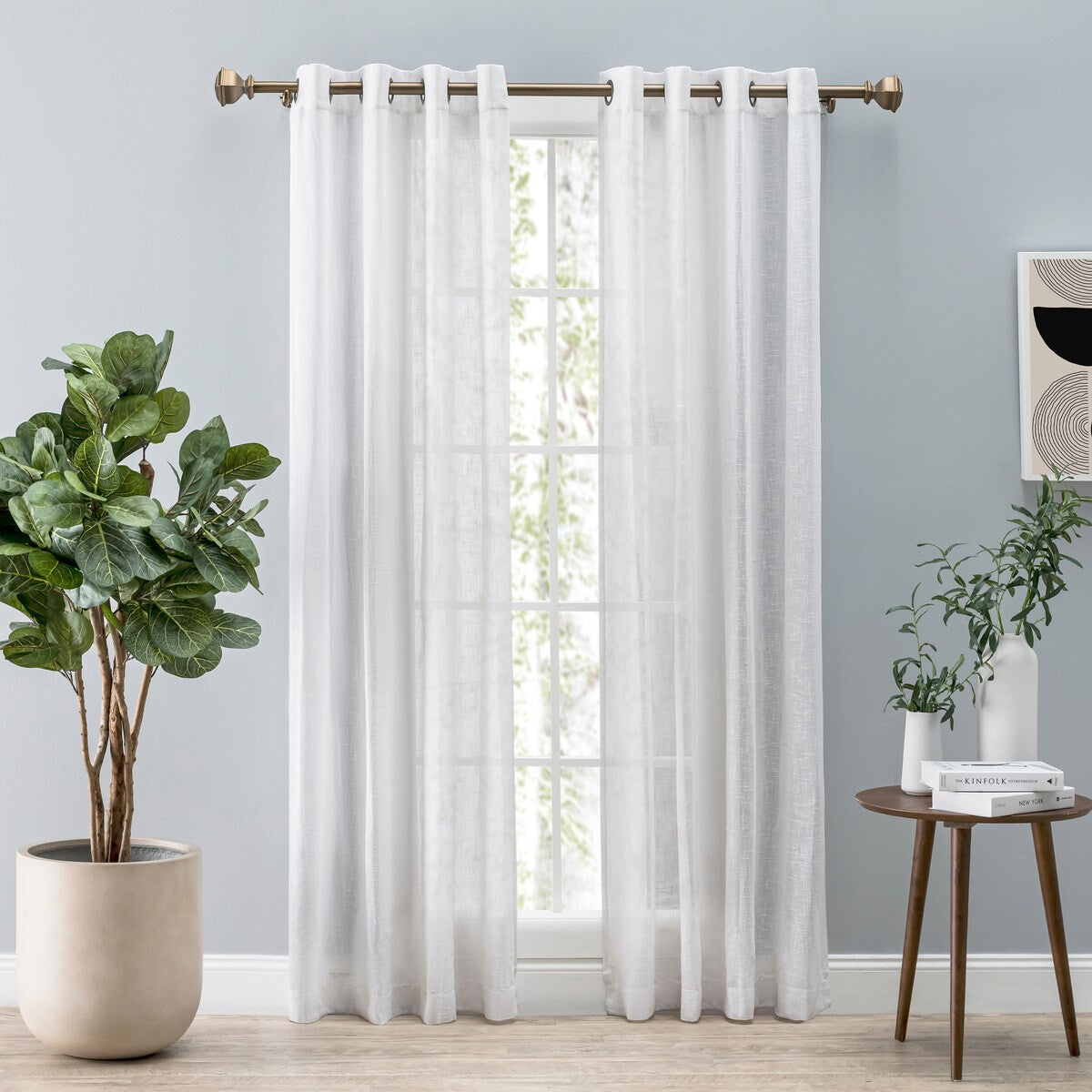 Shannon Premium Slubbed Linen Grommet Curtain Panel