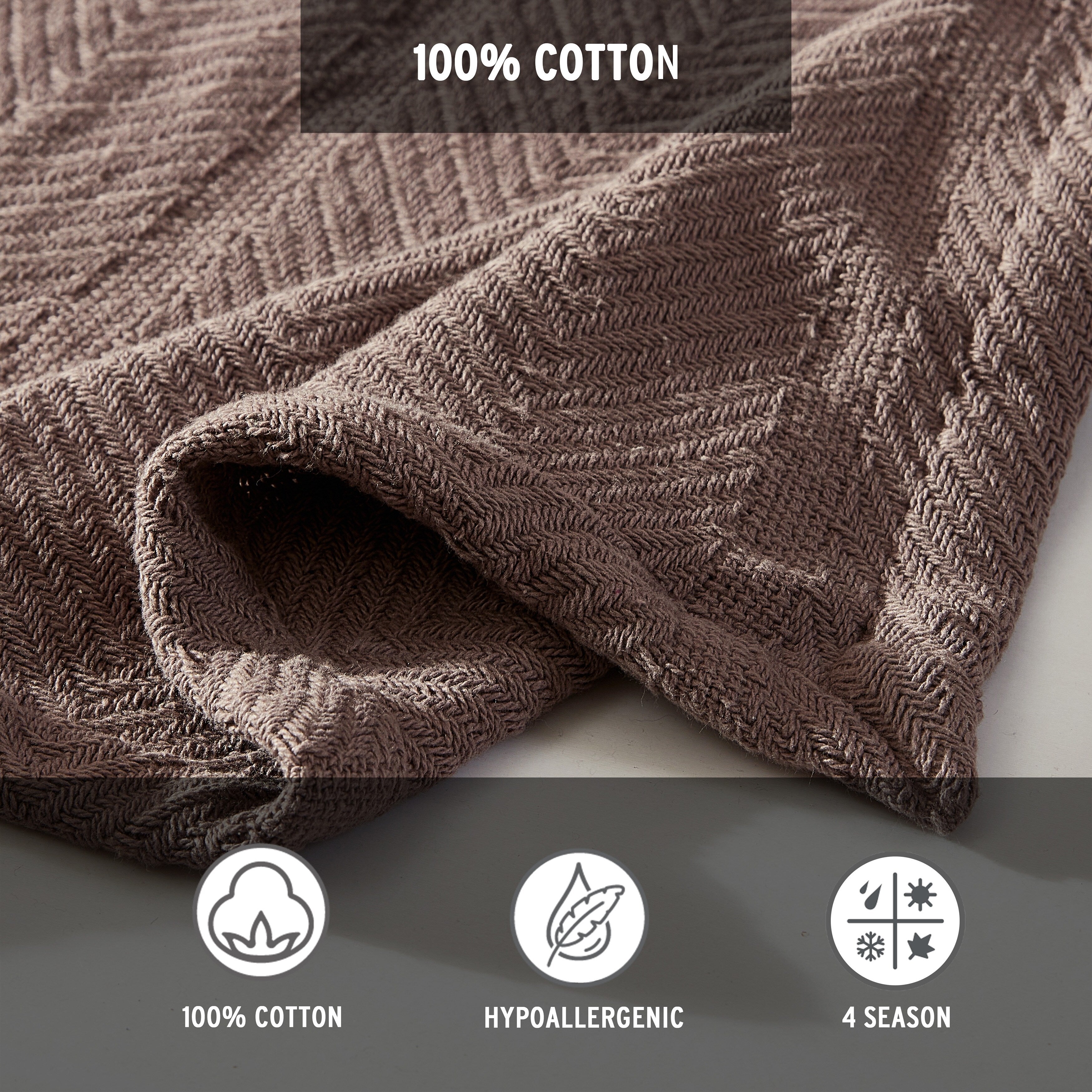 Eddie Bauer Herringbone Cotton Reversible Blanket