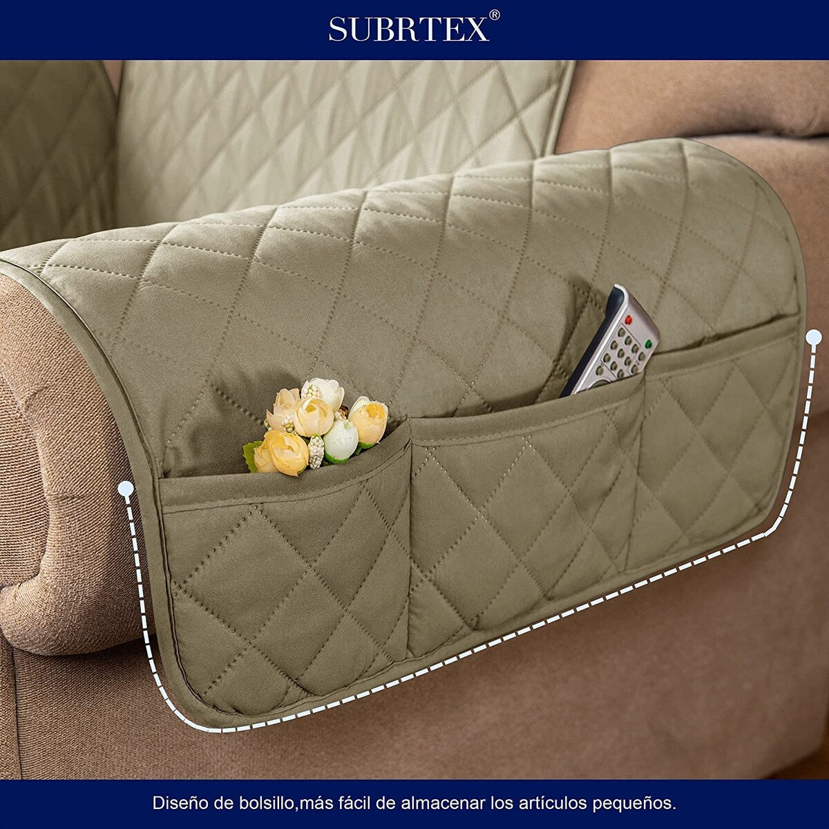 Subrtex Loveseat Reversible Couch Cover Quilted Slipcover Furniture Protector