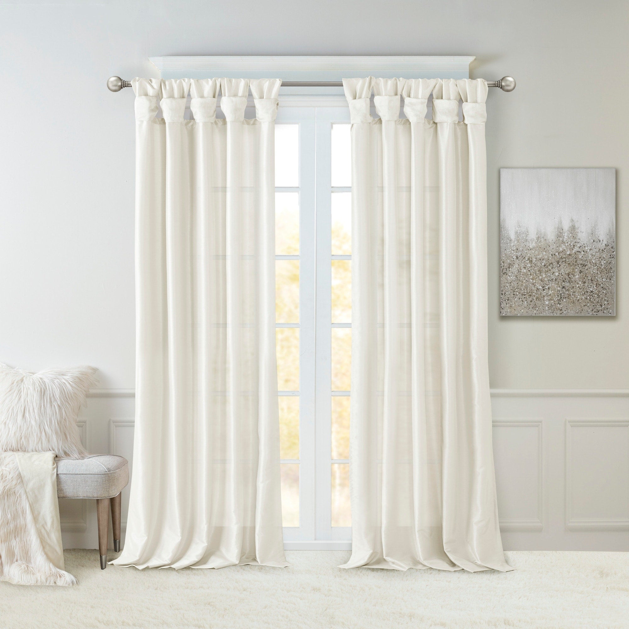 Madison Park Natalie Twisted Tab Lined Single Curtain Panel