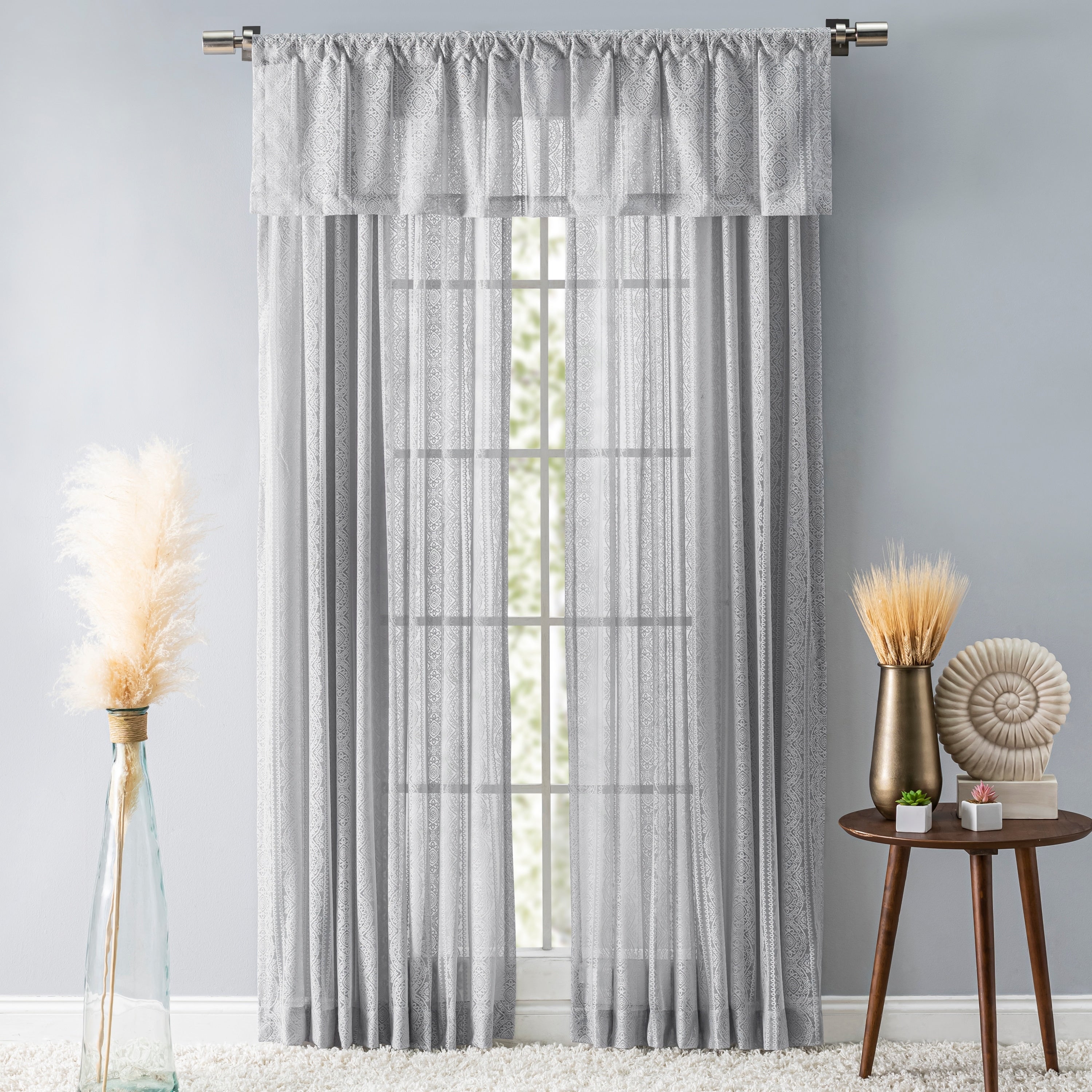 Stripe Lace Gorgeous Sheer Rod Pocket Panel