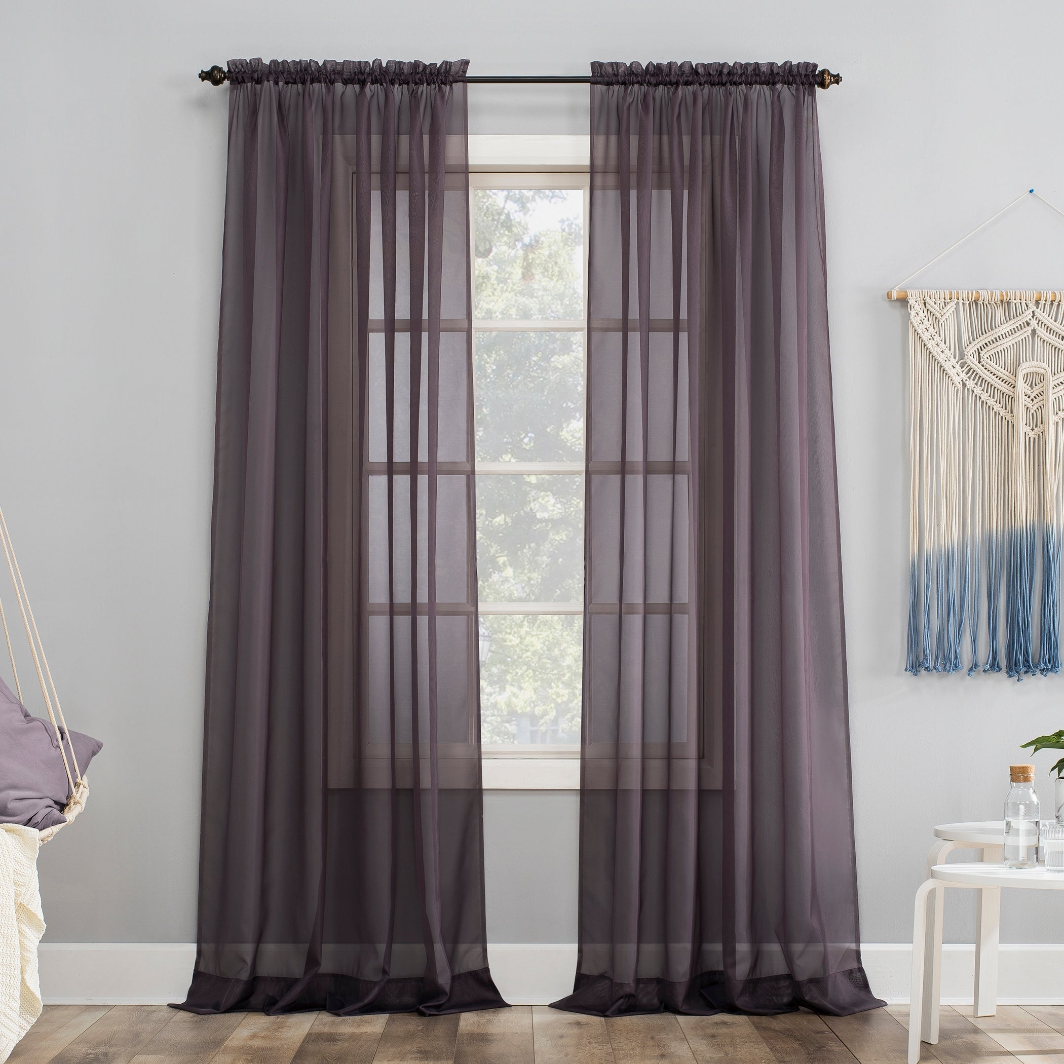 No. 918 Emily Voile Sheer Rod Pocket 1-Piece Curtain Panel, Single Panel