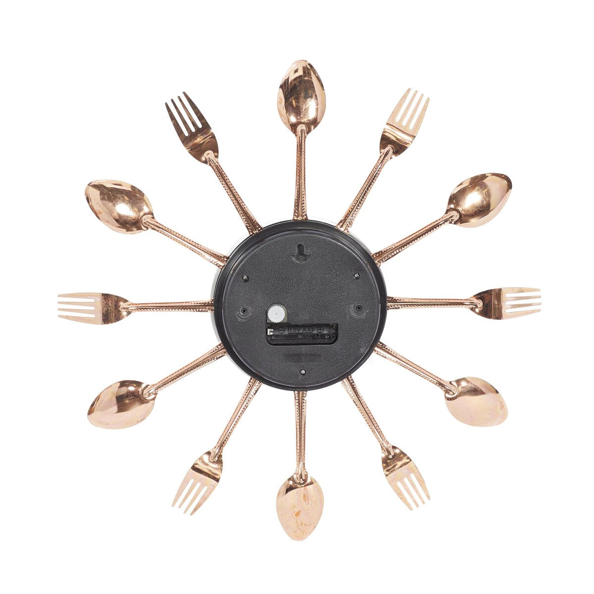 Metal Starburst Utensil Decorative Wall Clock - Copper - Roche River Decor