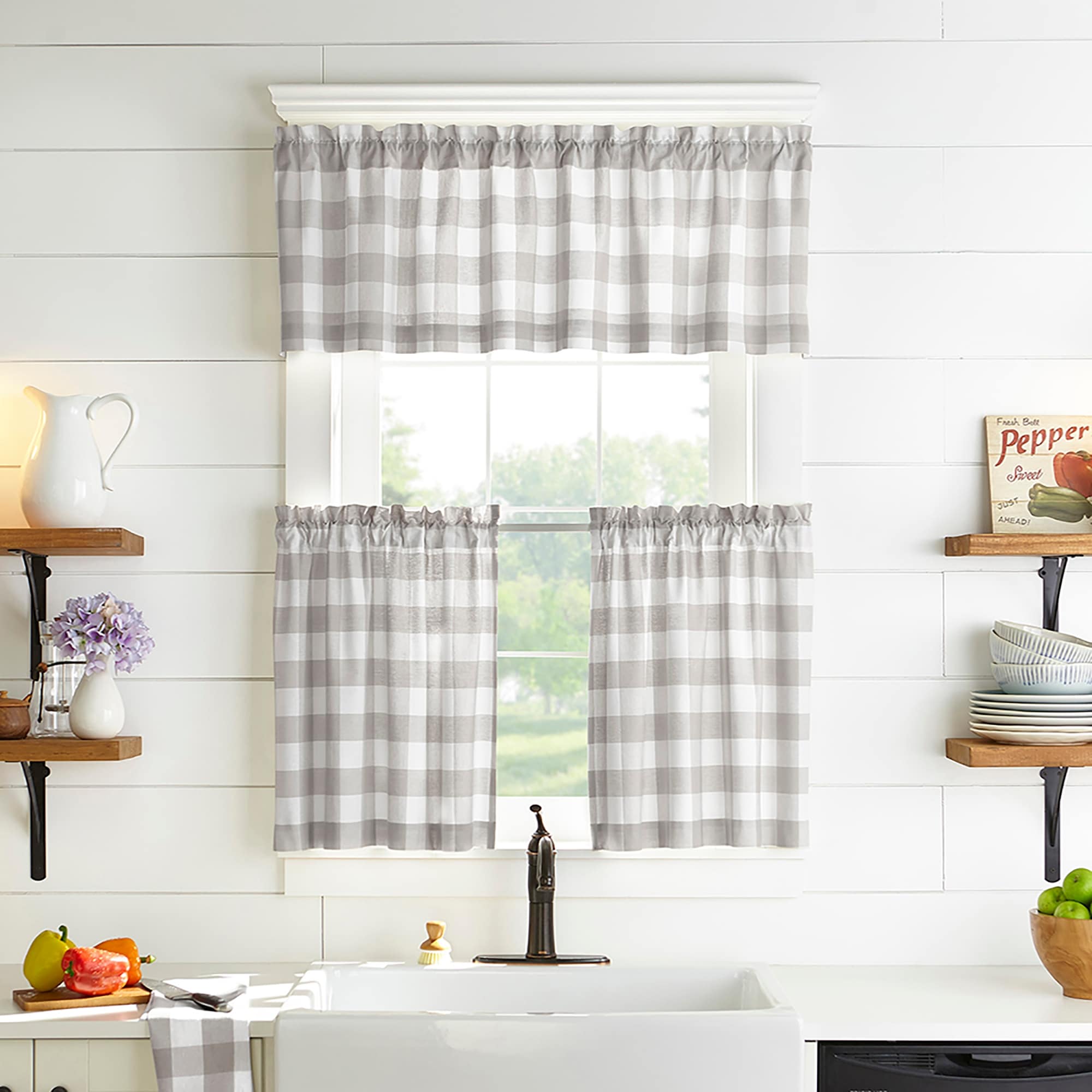 The Gray Barn Emily Gulch Buffalo Check Kitchen Curtain Valance - 60 W x15 L