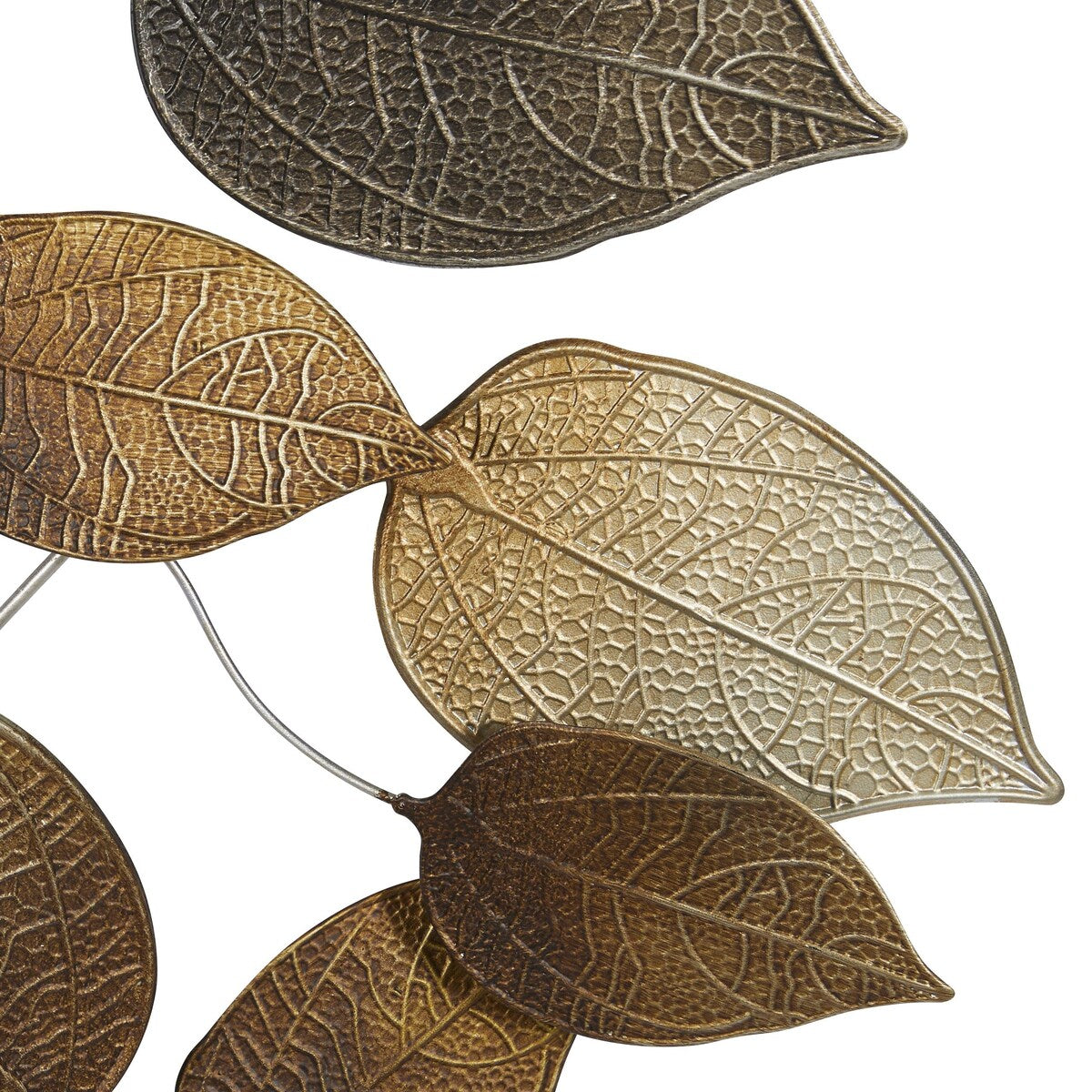 Metal Leaf Textured Home Wall Decor with Multiple Shades - Bronze - Roche River Decor