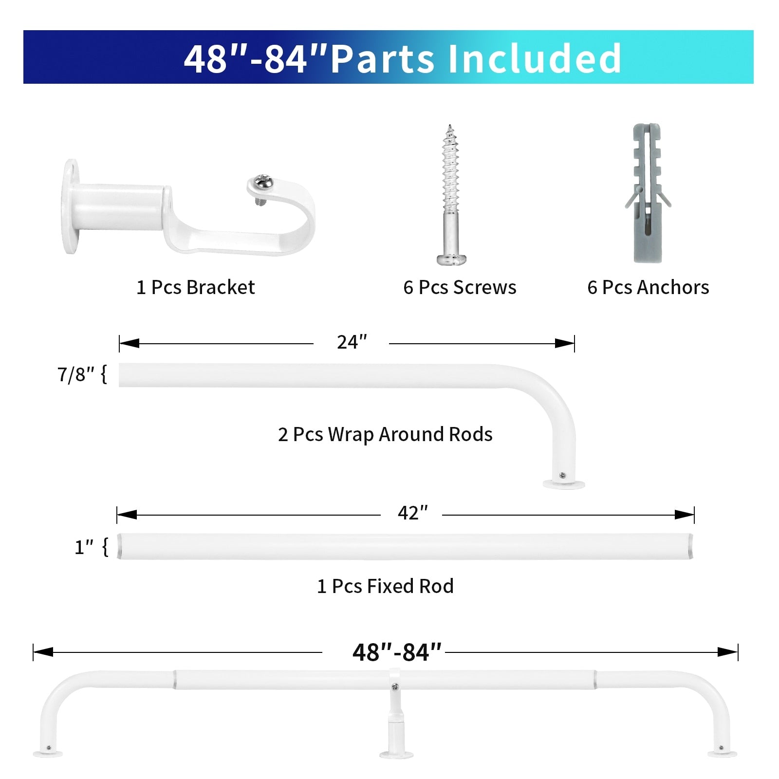 Energy-saving Wraparound Adjustable French Blackout Curtain Rod Set