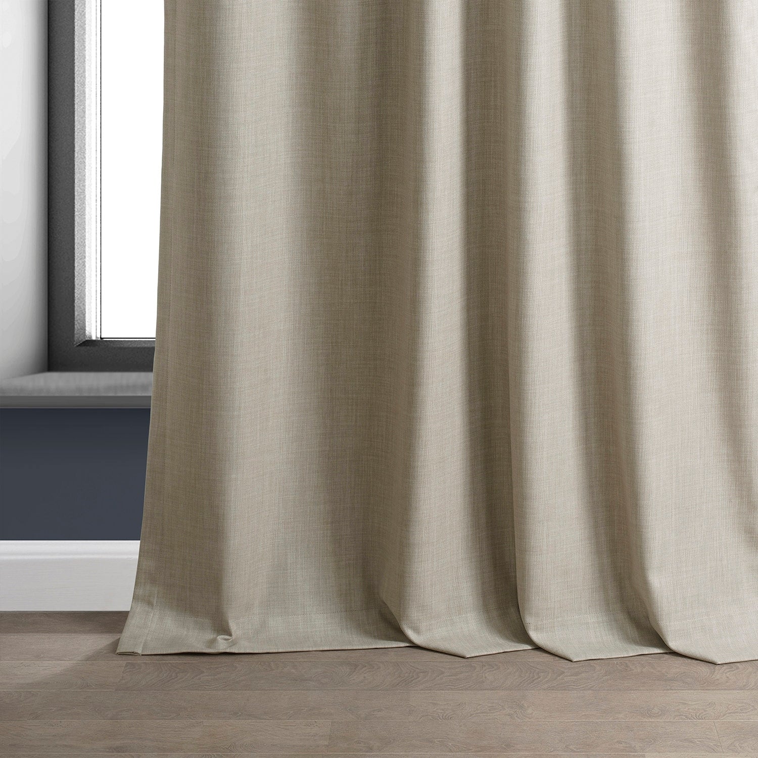 Exclusive Fabrics Performance Linen Luxury Blackout Curtains (1 Panel) - Thermal Insulation, Elegant Blackout Drapery