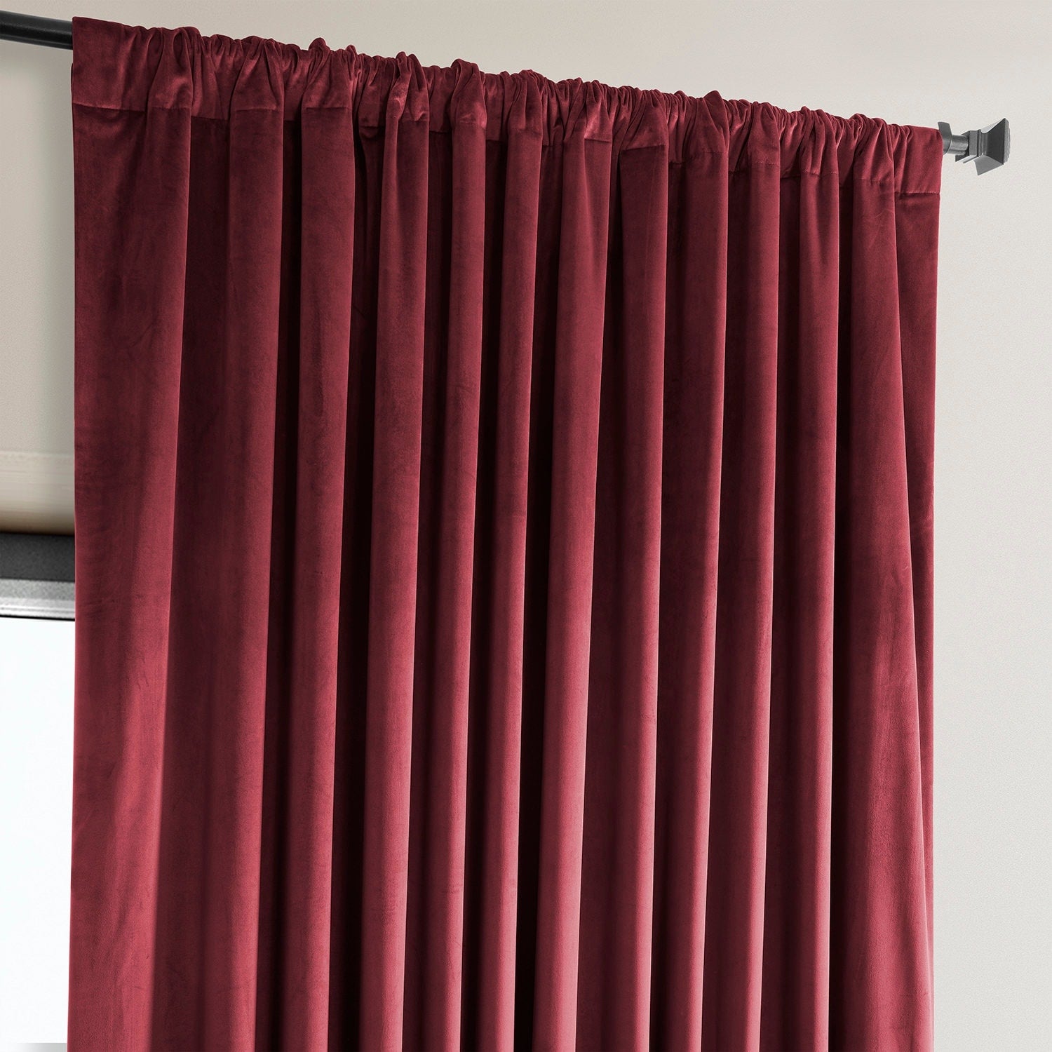 Exclusive Fabrics Heritage Plush Velvet Room Darkening Curtain (1 Panel) - Luxurious Single Drapery for Enhanced Room Darkening