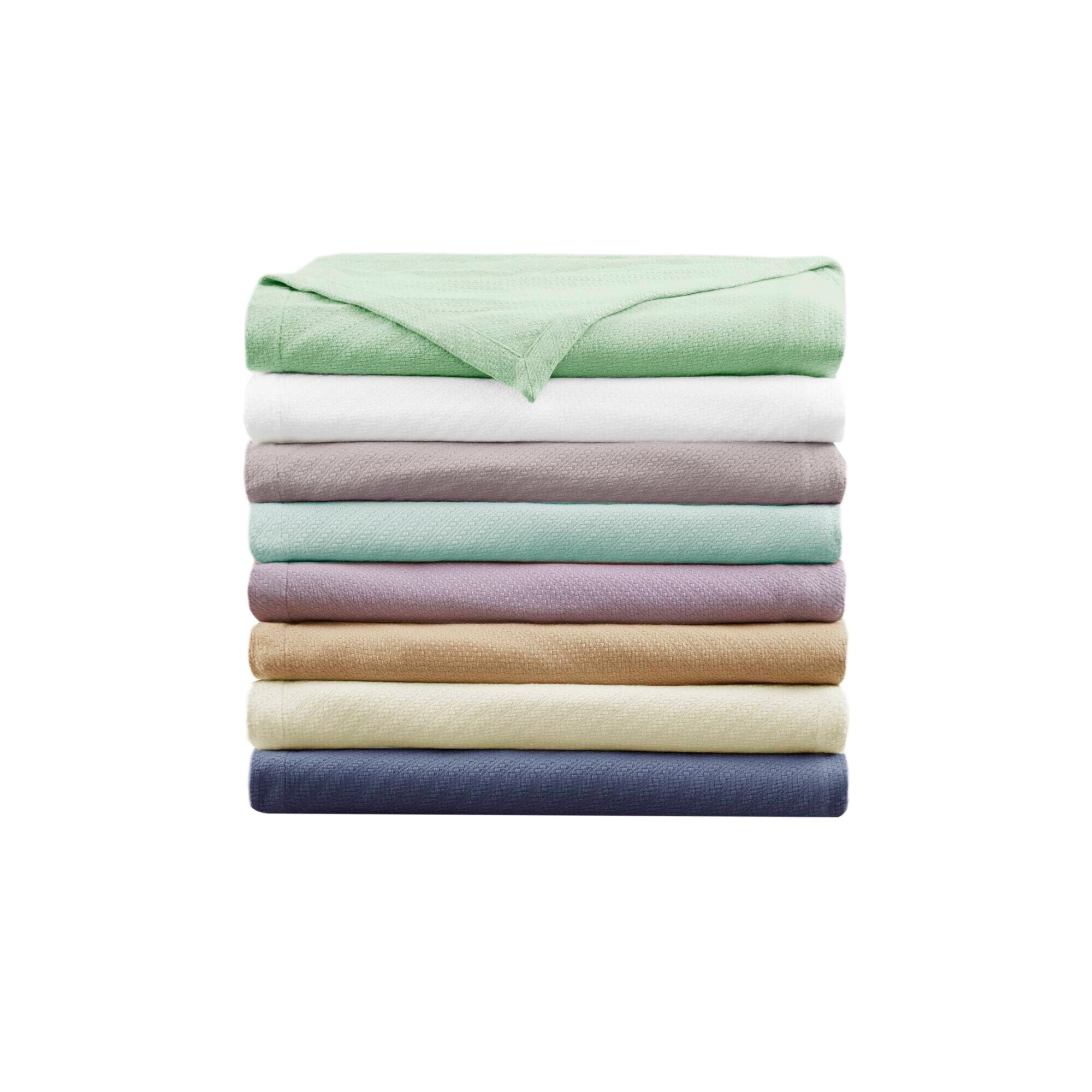 Madison Park Liquid Solid Colored Woven Cotton Blanket