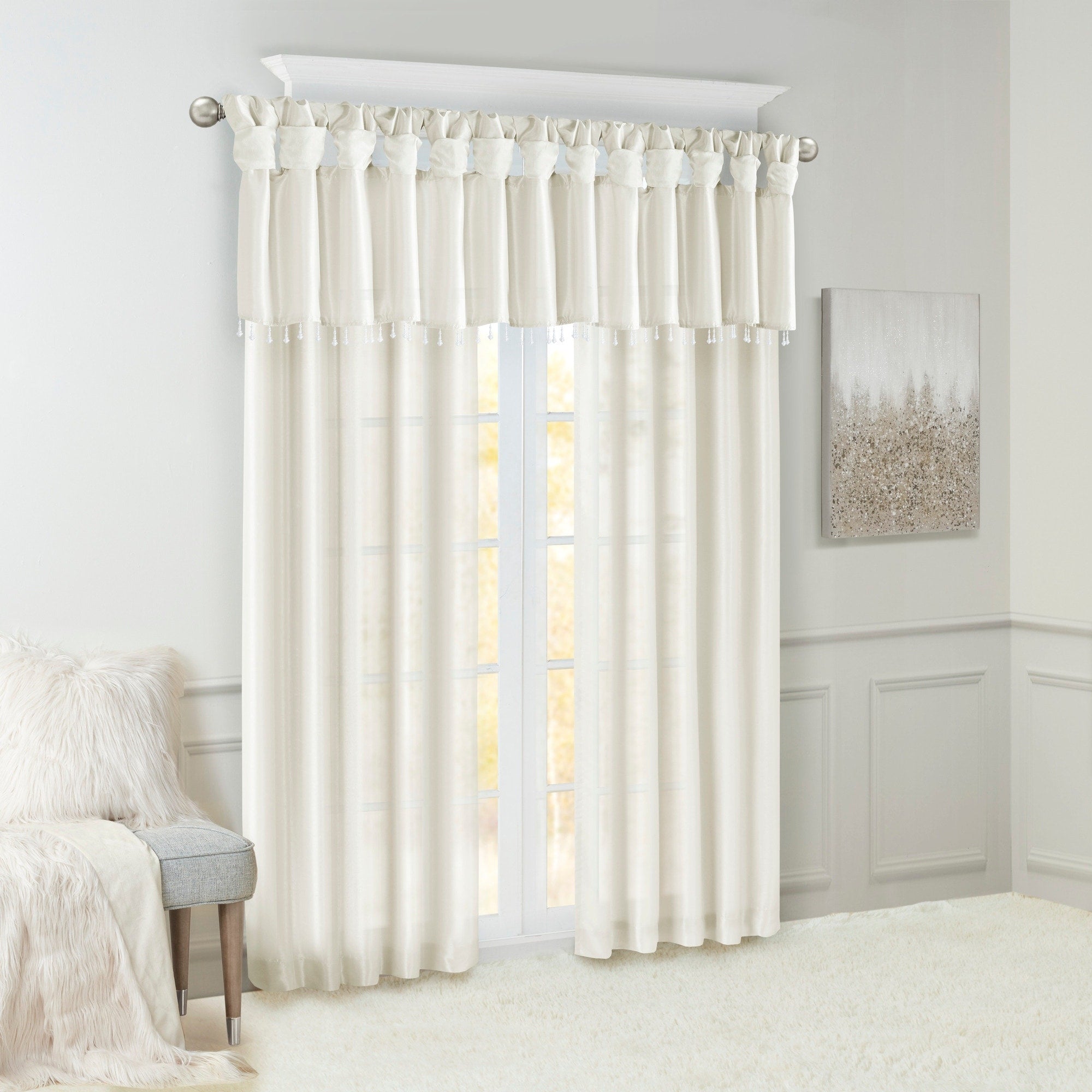 Madison Park Natalie Twisted Tab Lined Single Curtain Panel