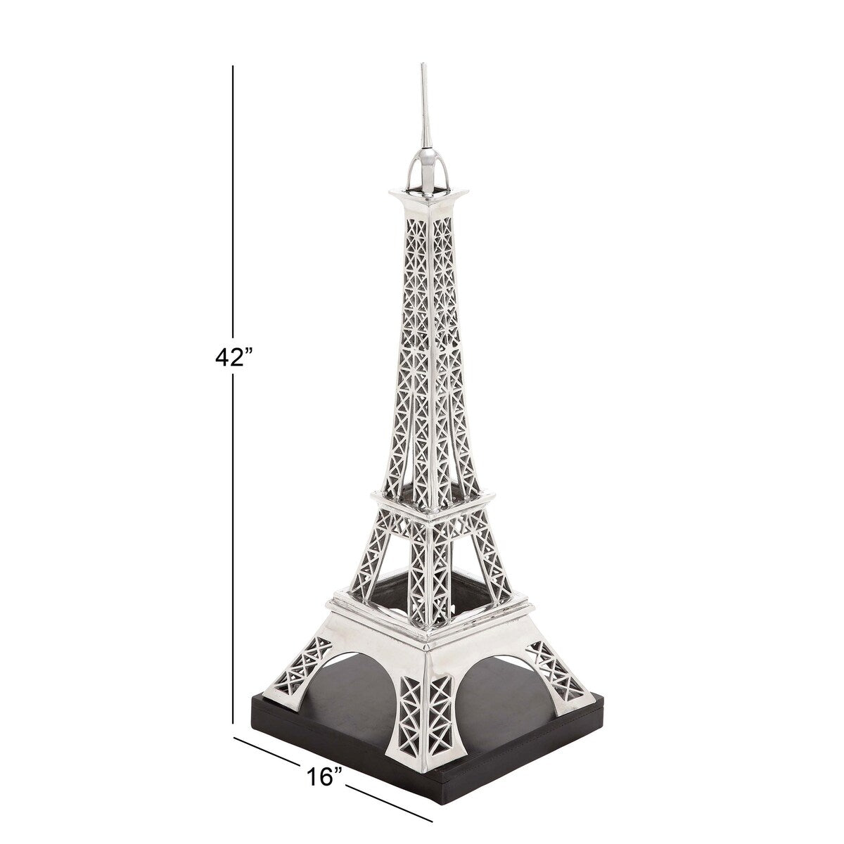 Aluminum Metal Eiffel Tower Decorative Sculpture - Silver - Roche River Decor