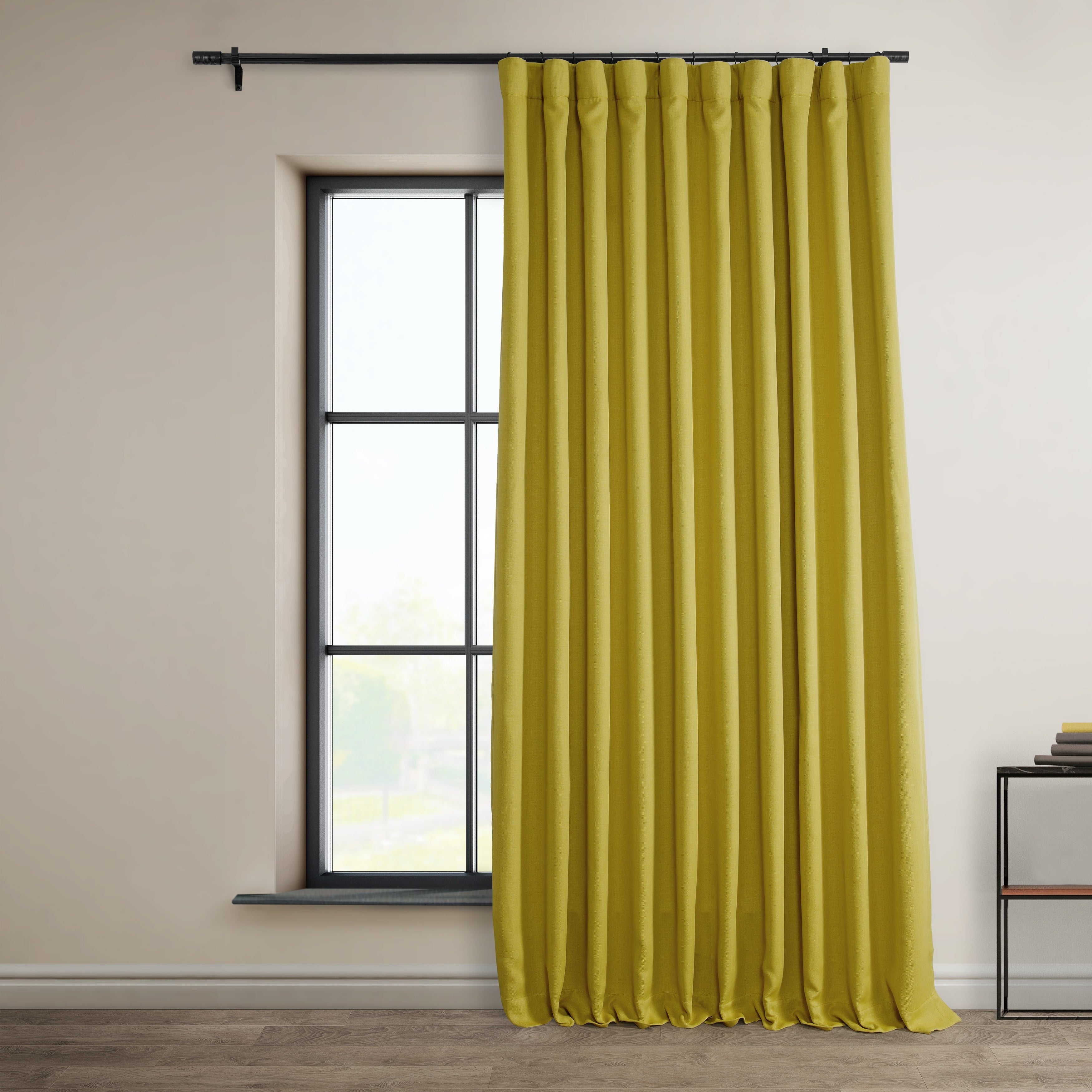 Exclusive Fabrics Faux Linen Extra Wide Room Darkening Curtains (1 Panel)