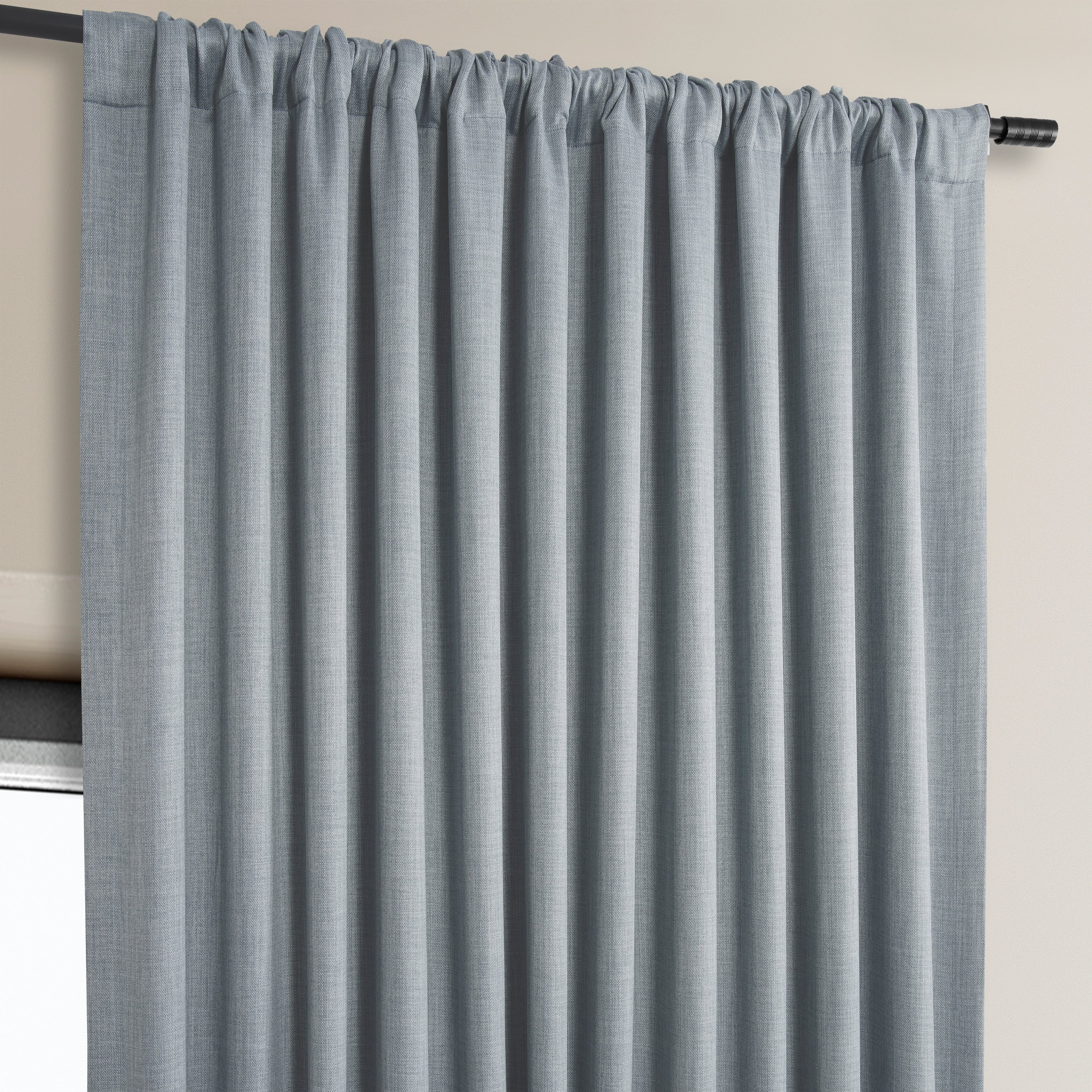 Exclusive Fabrics Faux Linen Extra Wide Room Darkening Curtains (1 Panel)